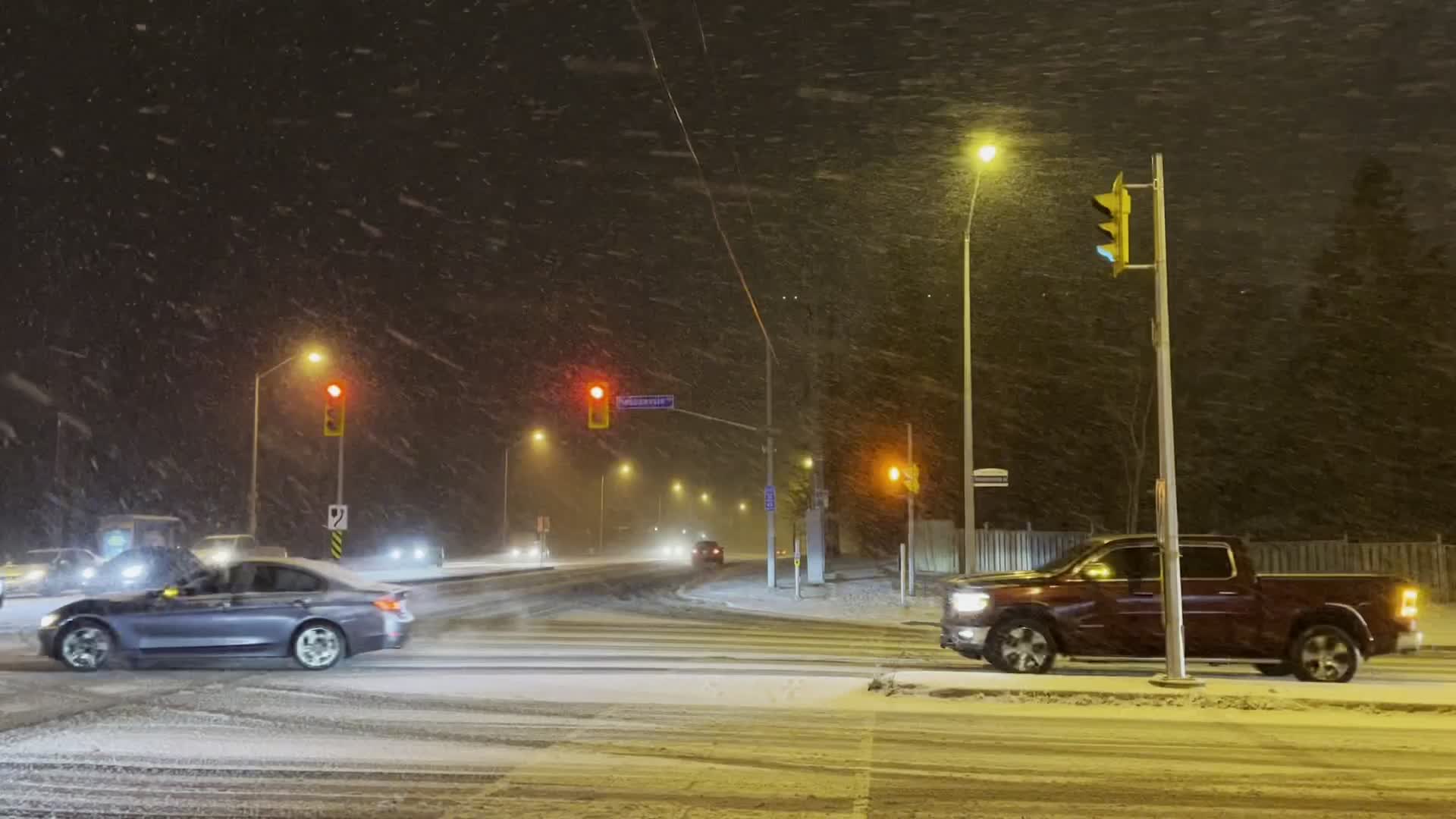 Snowfall in Toronto, Canada