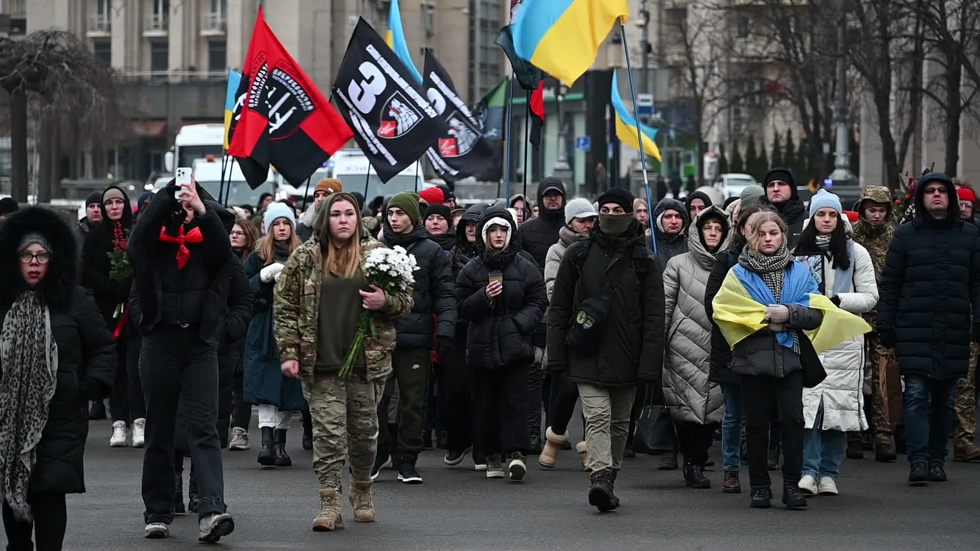 A funeral ceremony of Ukrainian poet and serviceman Maxym Kryvtsov in Kyiv, amid Russia's invasion of Ukraine.
