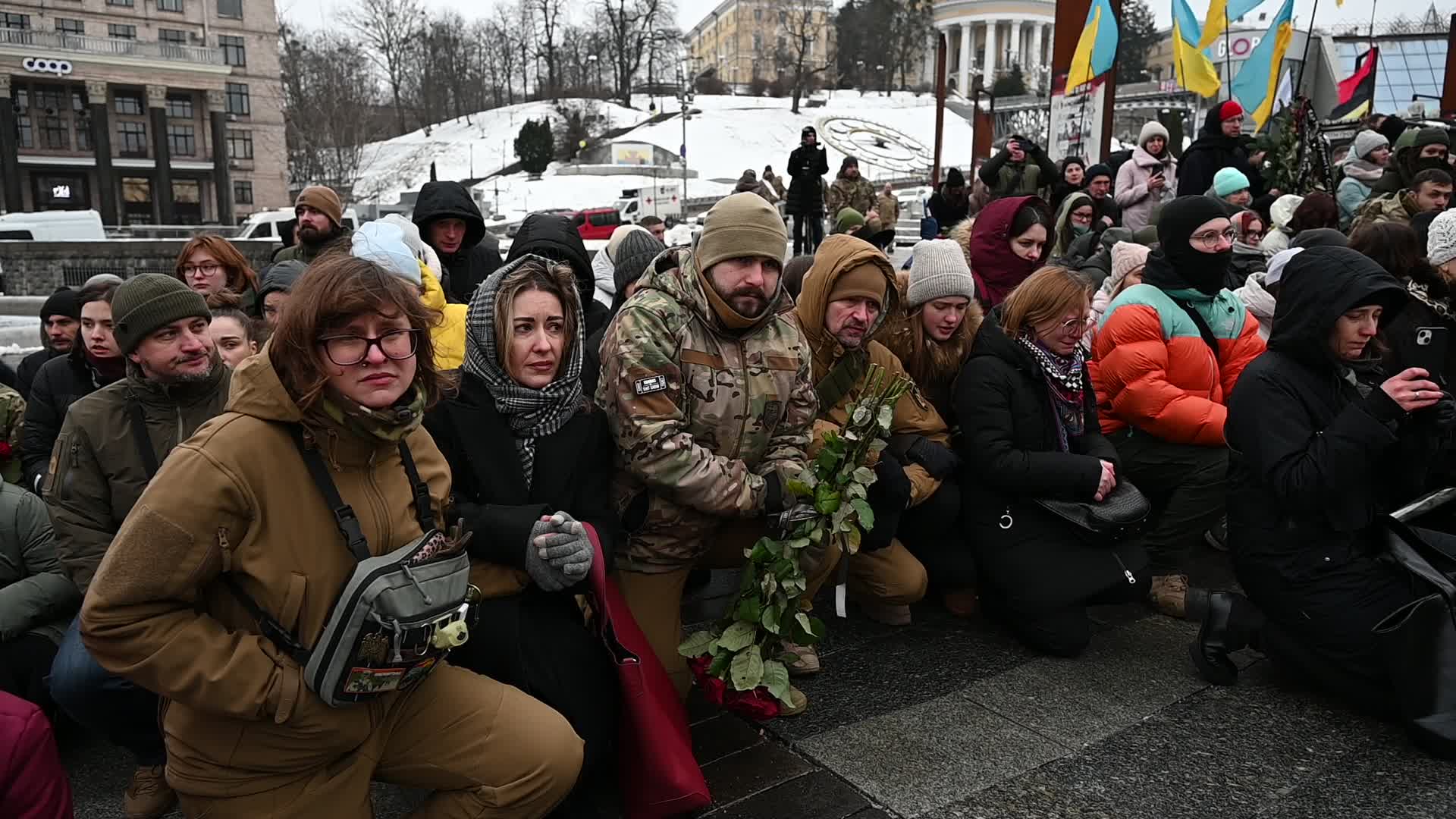 A funeral ceremony of Ukrainian poet and serviceman Maxym Kryvtsov in Kyiv, amid Russia's invasion of Ukraine.