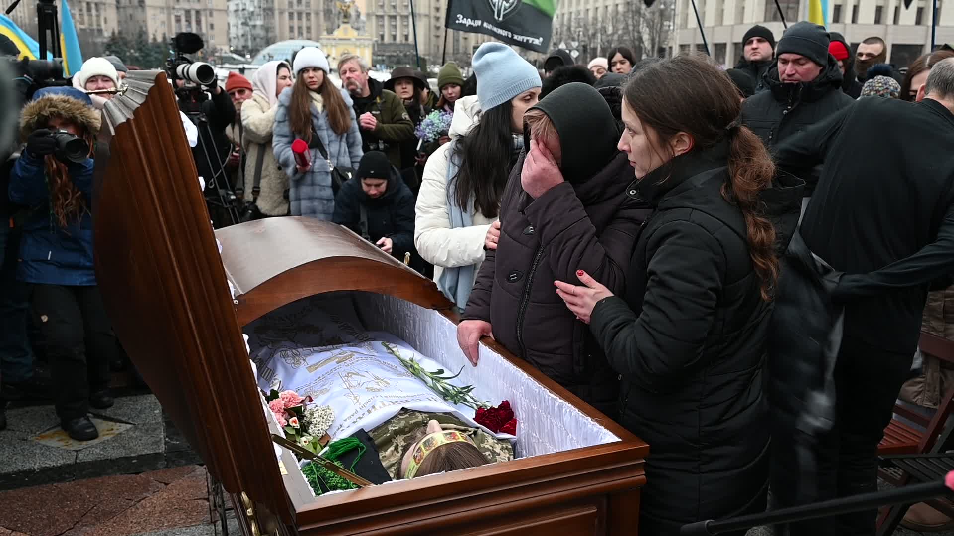 A funeral ceremony of Ukrainian poet and serviceman Maxym Kryvtsov in Kyiv, amid Russia's invasion of Ukraine.