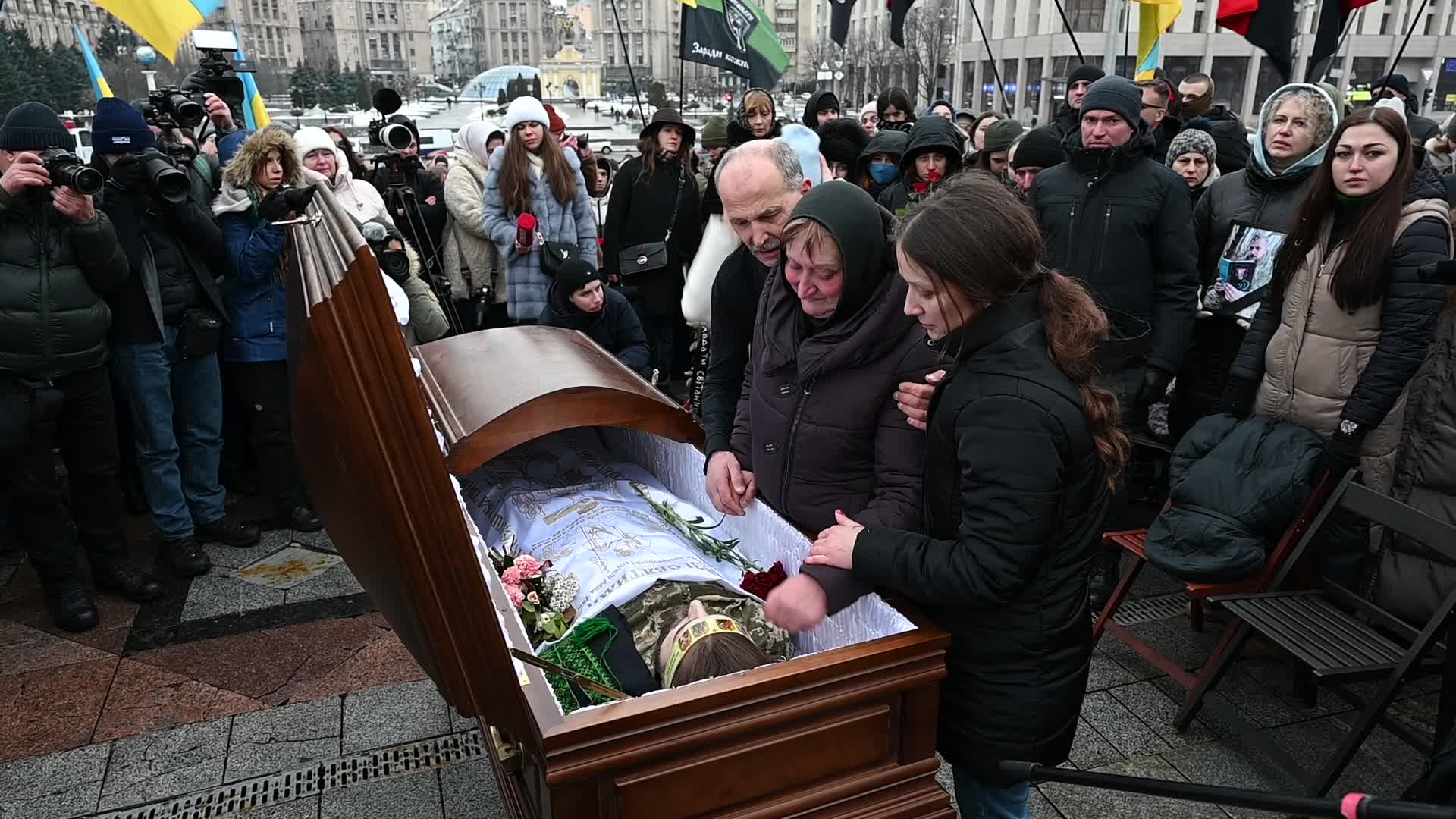 A funeral ceremony of Ukrainian poet and serviceman Maxym Kryvtsov in Kyiv, amid Russia's invasion of Ukraine.