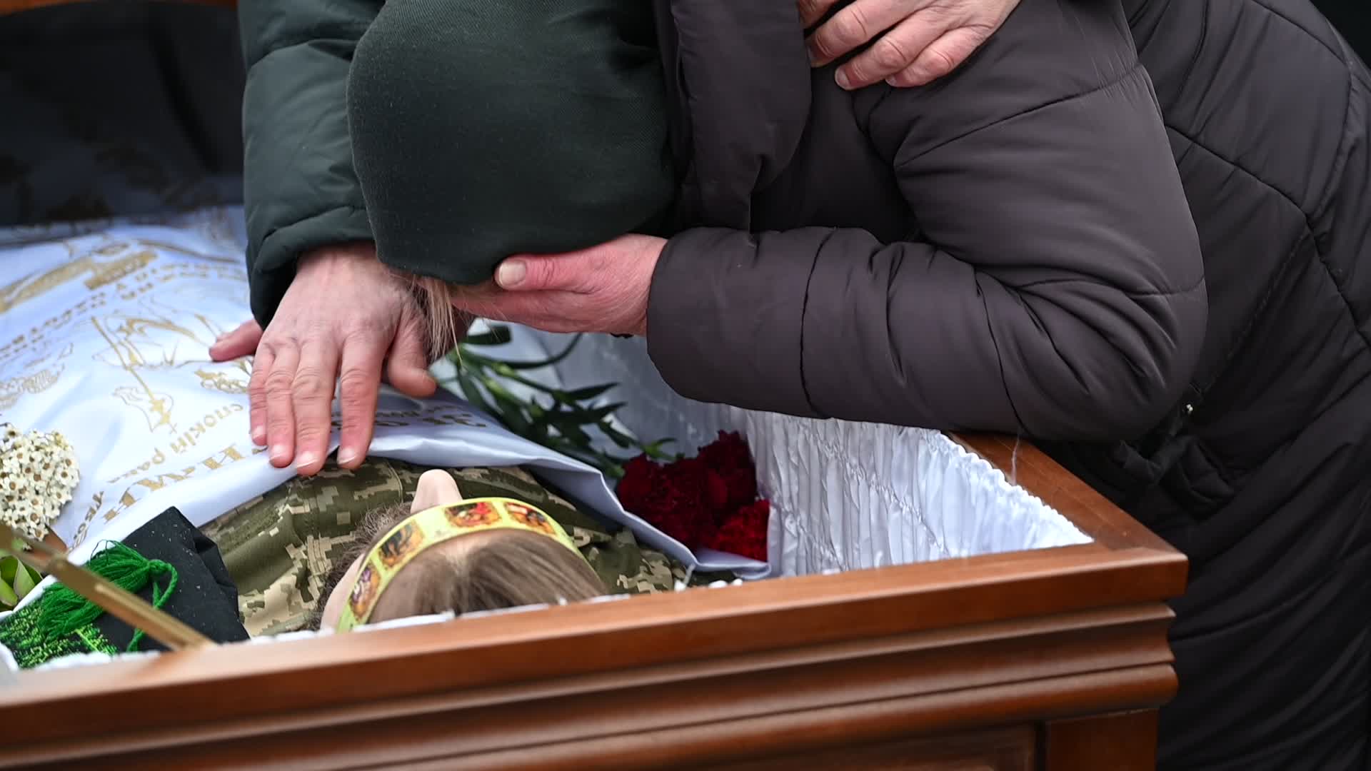 A funeral ceremony of Ukrainian poet and serviceman Maxym Kryvtsov in Kyiv, amid Russia's invasion of Ukraine.