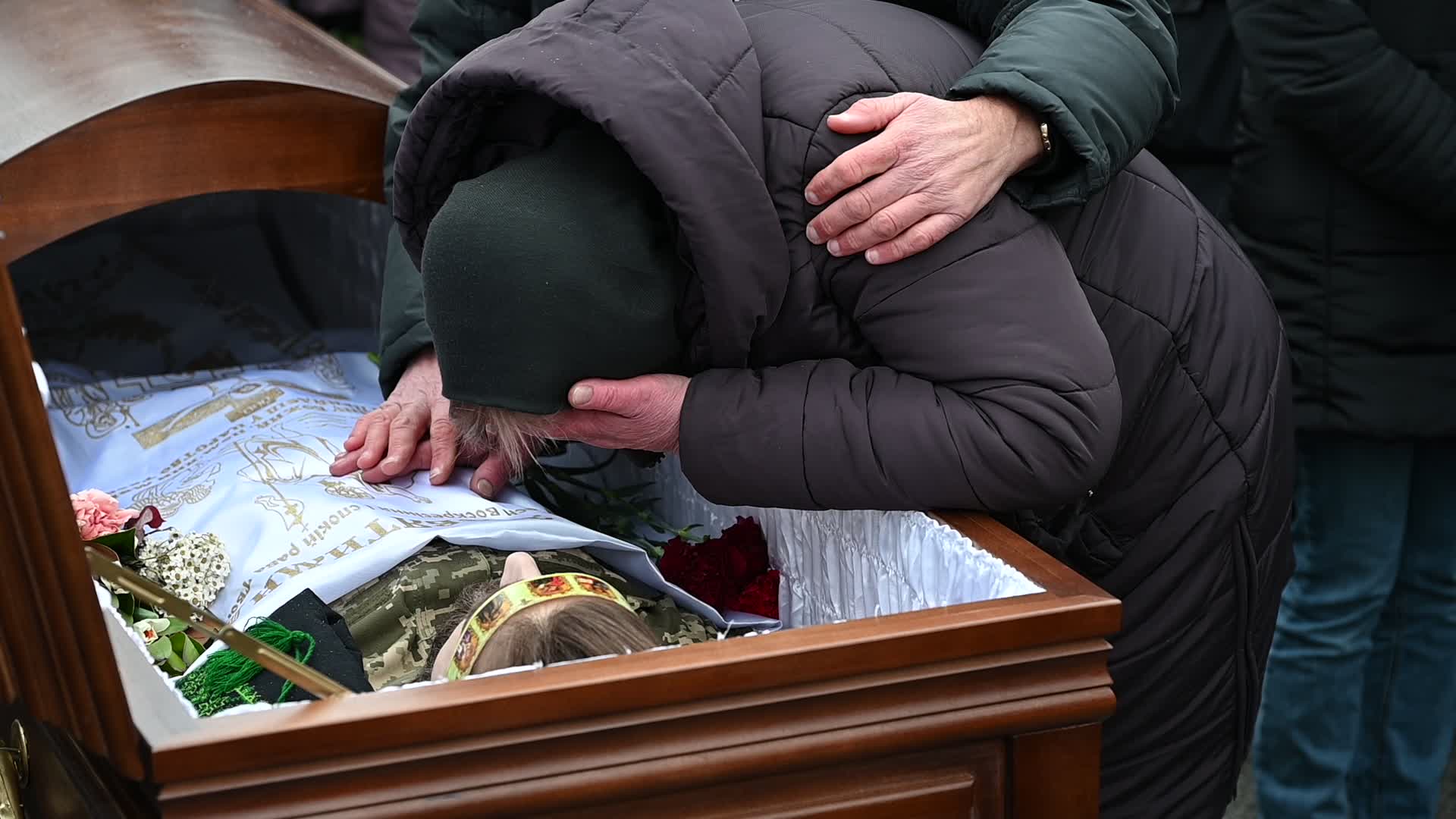 A funeral ceremony of Ukrainian poet and serviceman Maxym Kryvtsov in Kyiv, amid Russia's invasion of Ukraine.