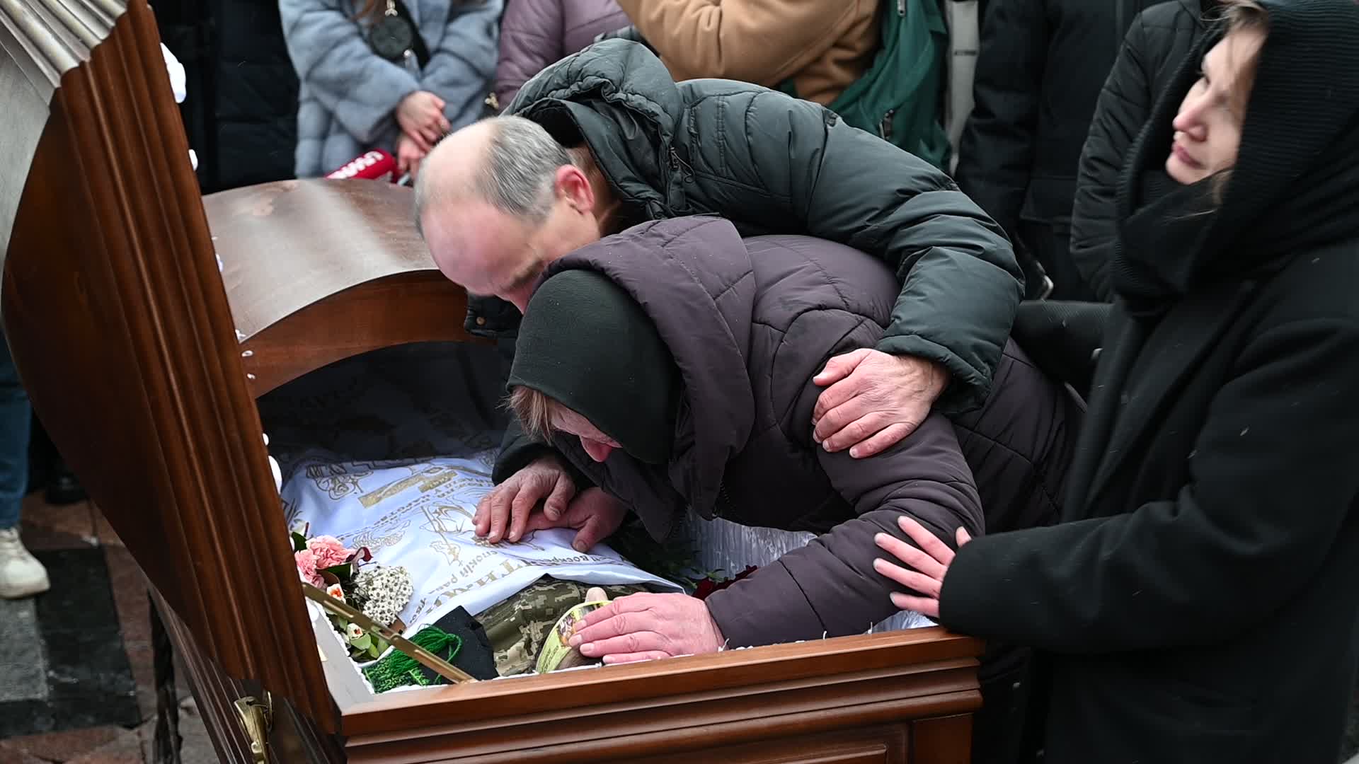 A funeral ceremony of Ukrainian poet and serviceman Maxym Kryvtsov in Kyiv, amid Russia's invasion of Ukraine.