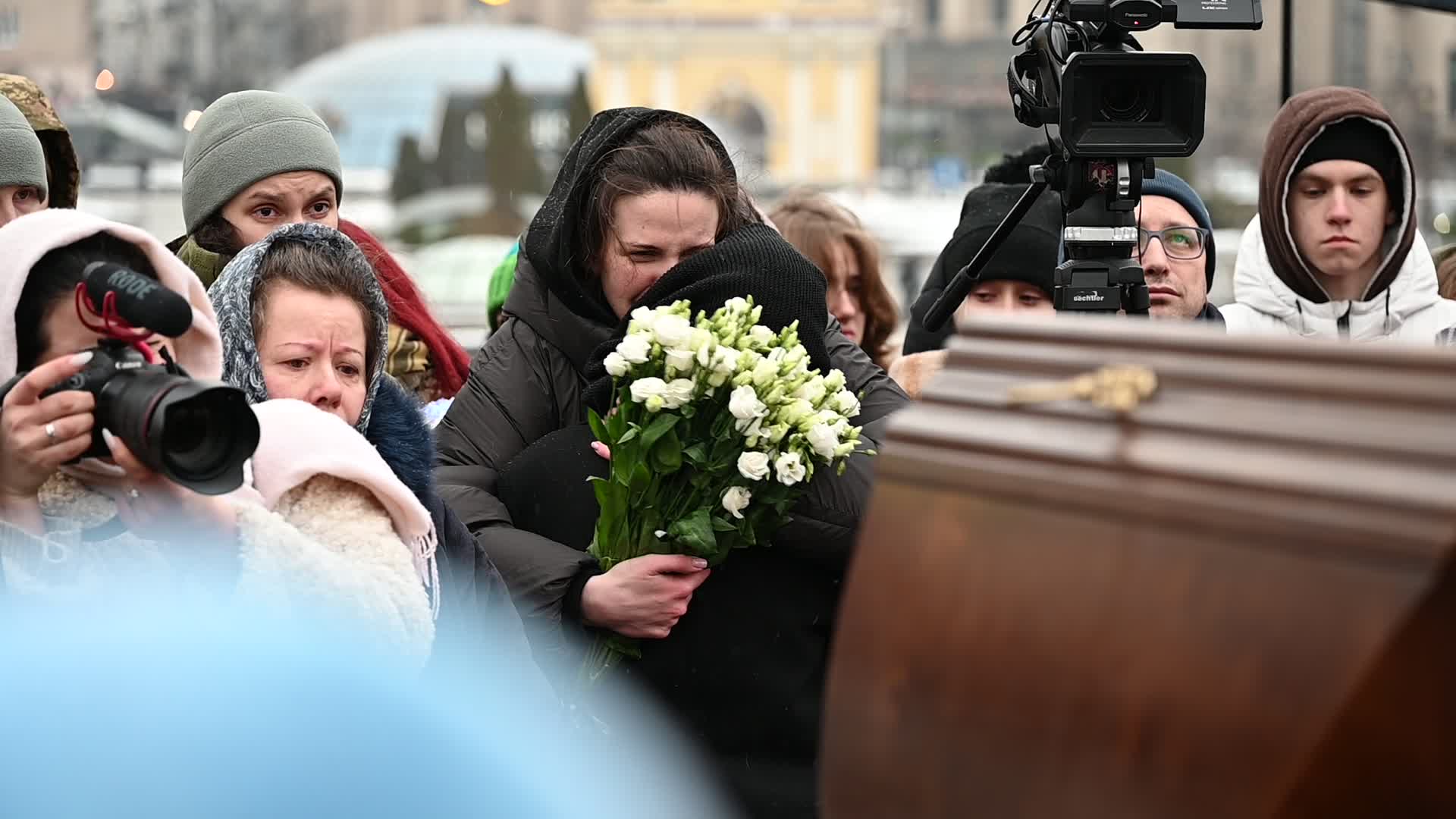 A funeral ceremony of Ukrainian poet and serviceman Maxym Kryvtsov in Kyiv, amid Russia's invasion of Ukraine.