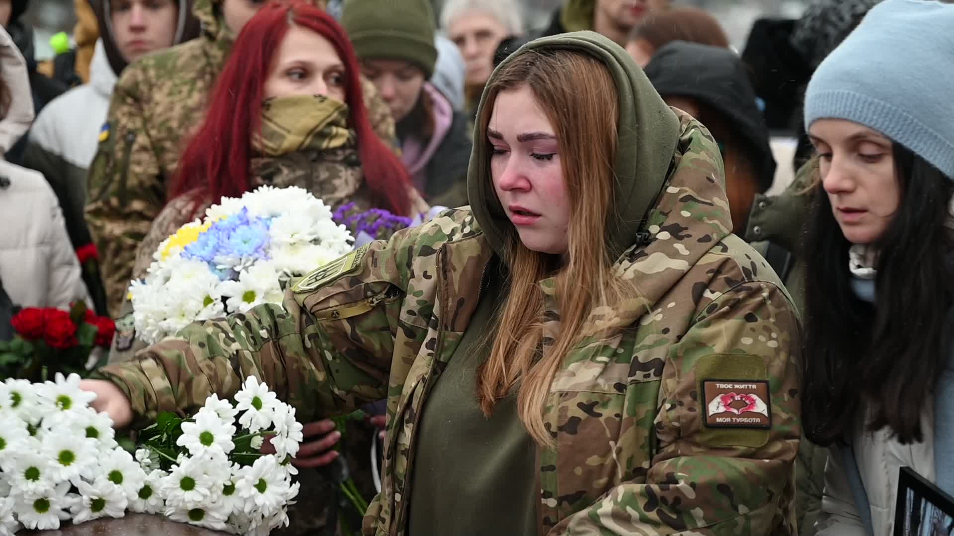 A funeral ceremony of Ukrainian poet and serviceman Maxym Kryvtsov in Kyiv, amid Russia's invasion of Ukraine.