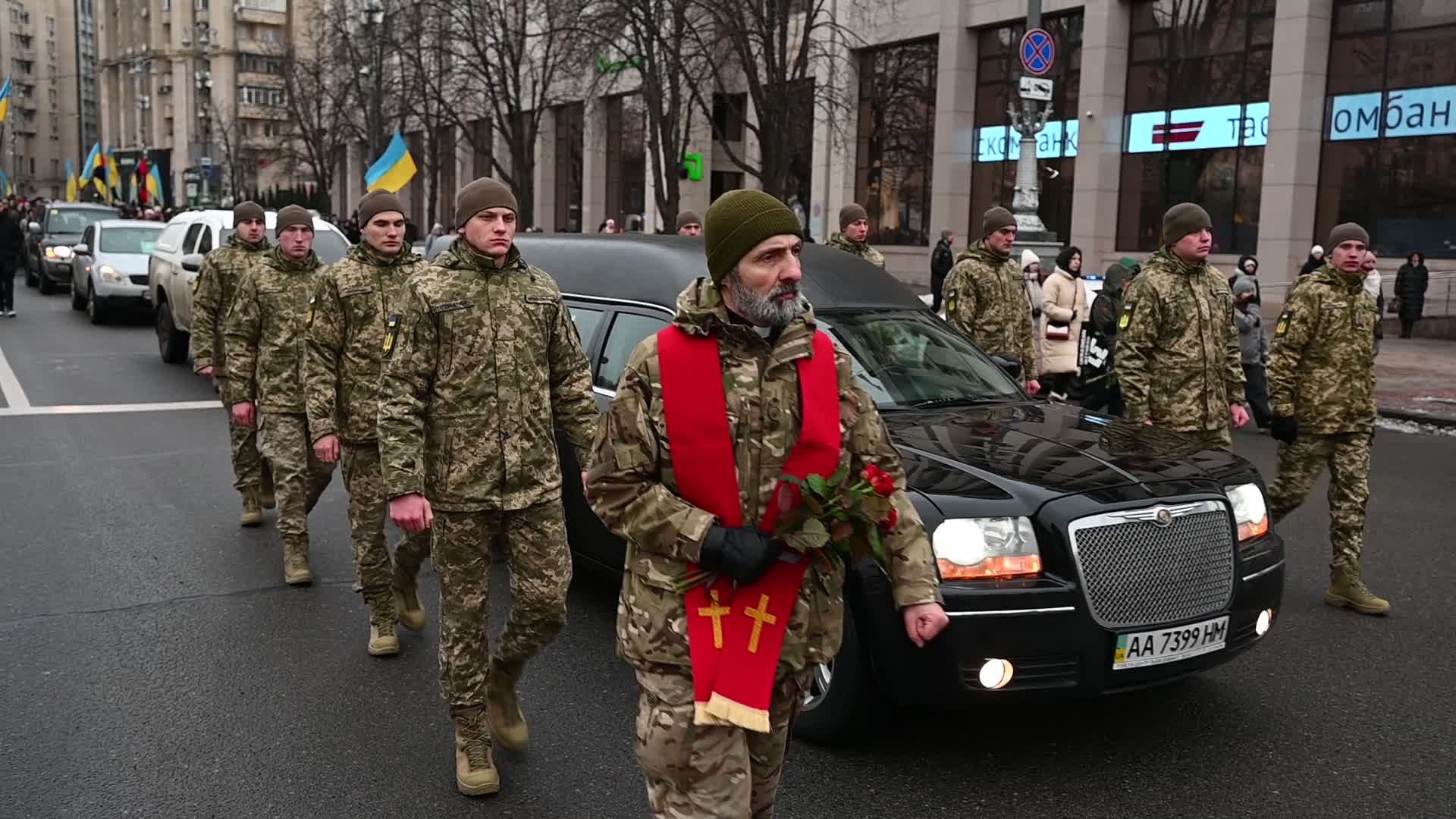 A funeral ceremony of Ukrainian poet and serviceman Maxym Kryvtsov in Kyiv, amid Russia's invasion of Ukraine.
