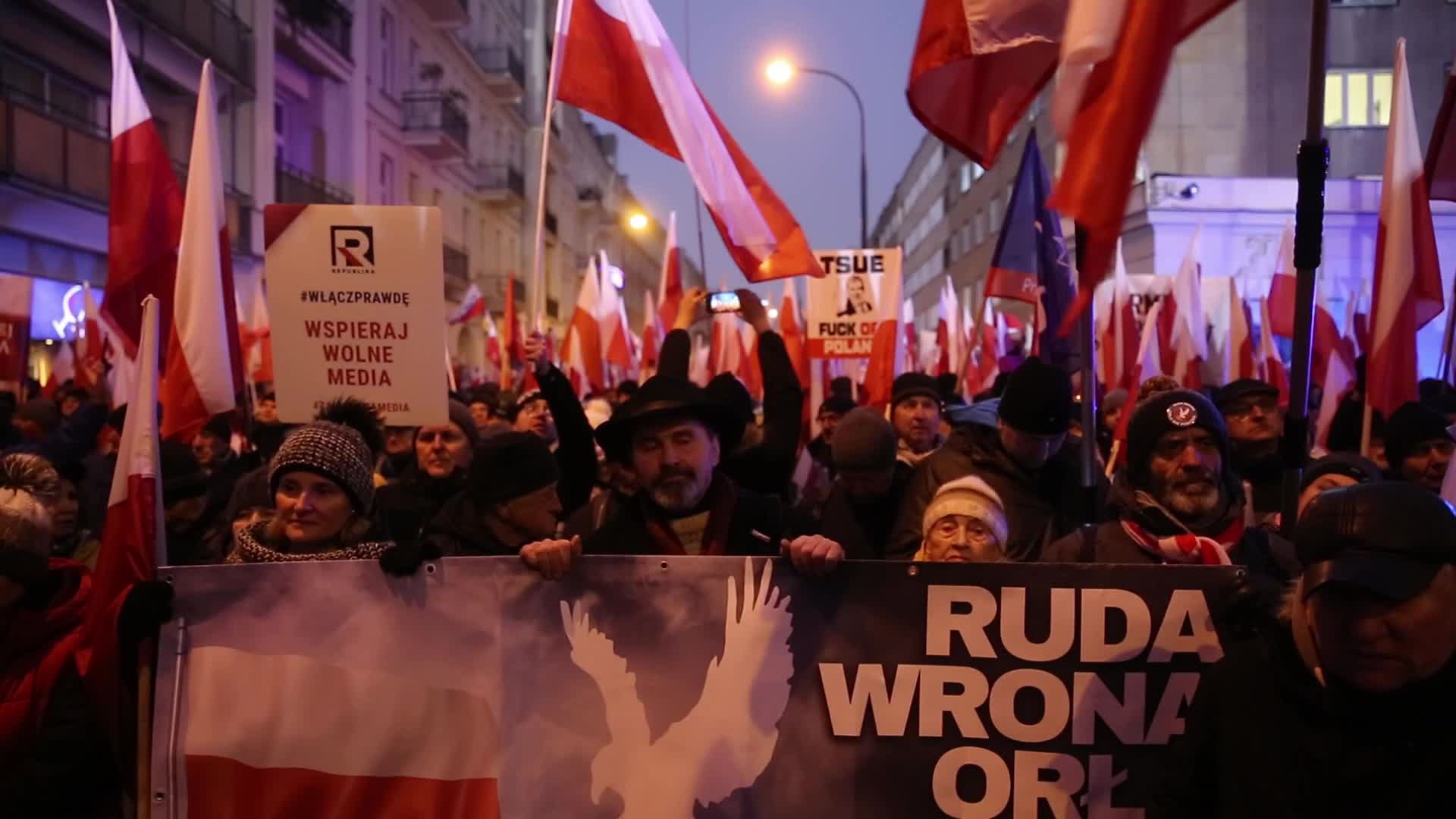 Anti-government protest in Warsaw, Poland
 