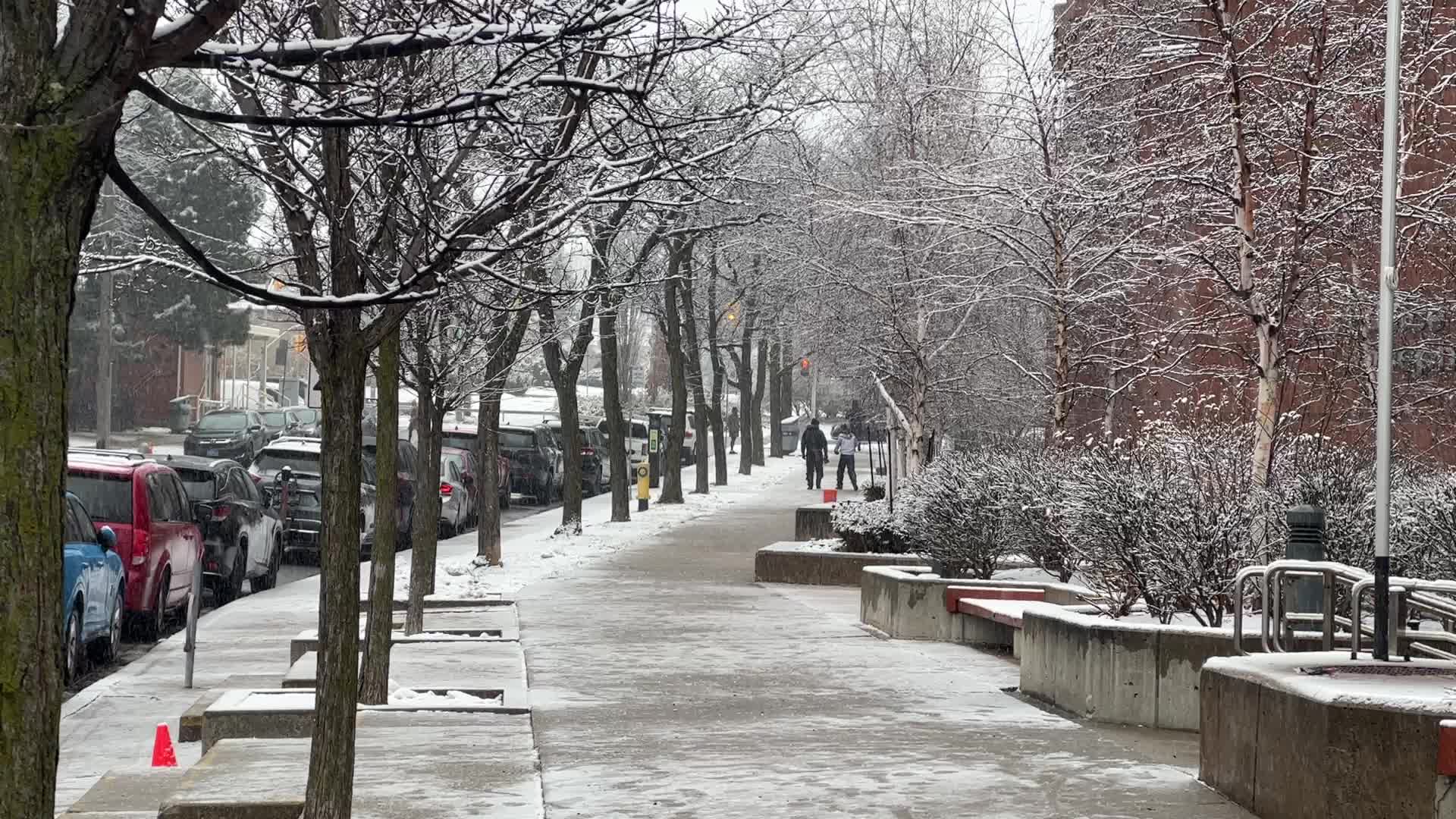 Snow flurries in Toronto, Canada