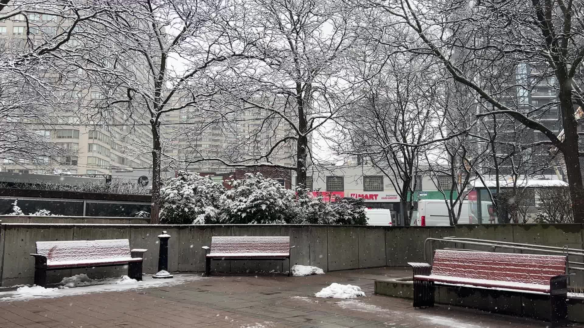 Snow flurries in Toronto, Canada