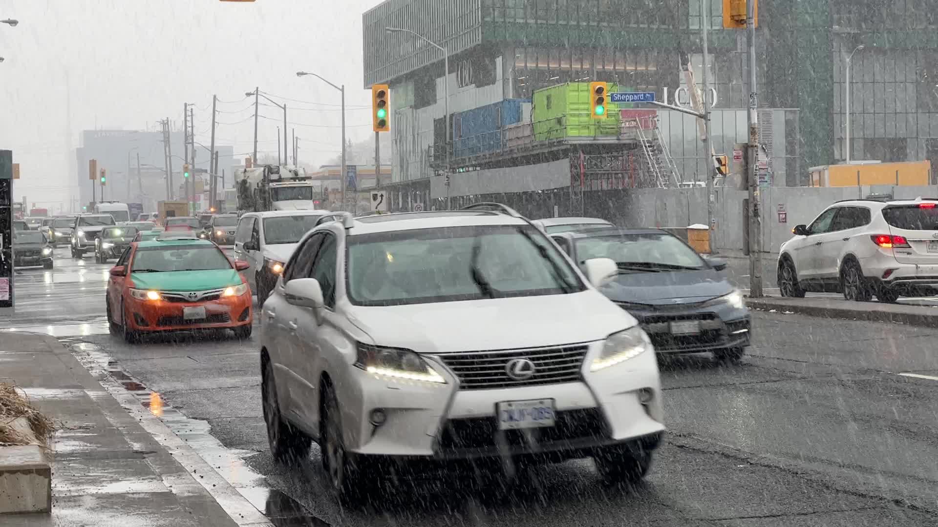 Snow flurries in Toronto, Canada