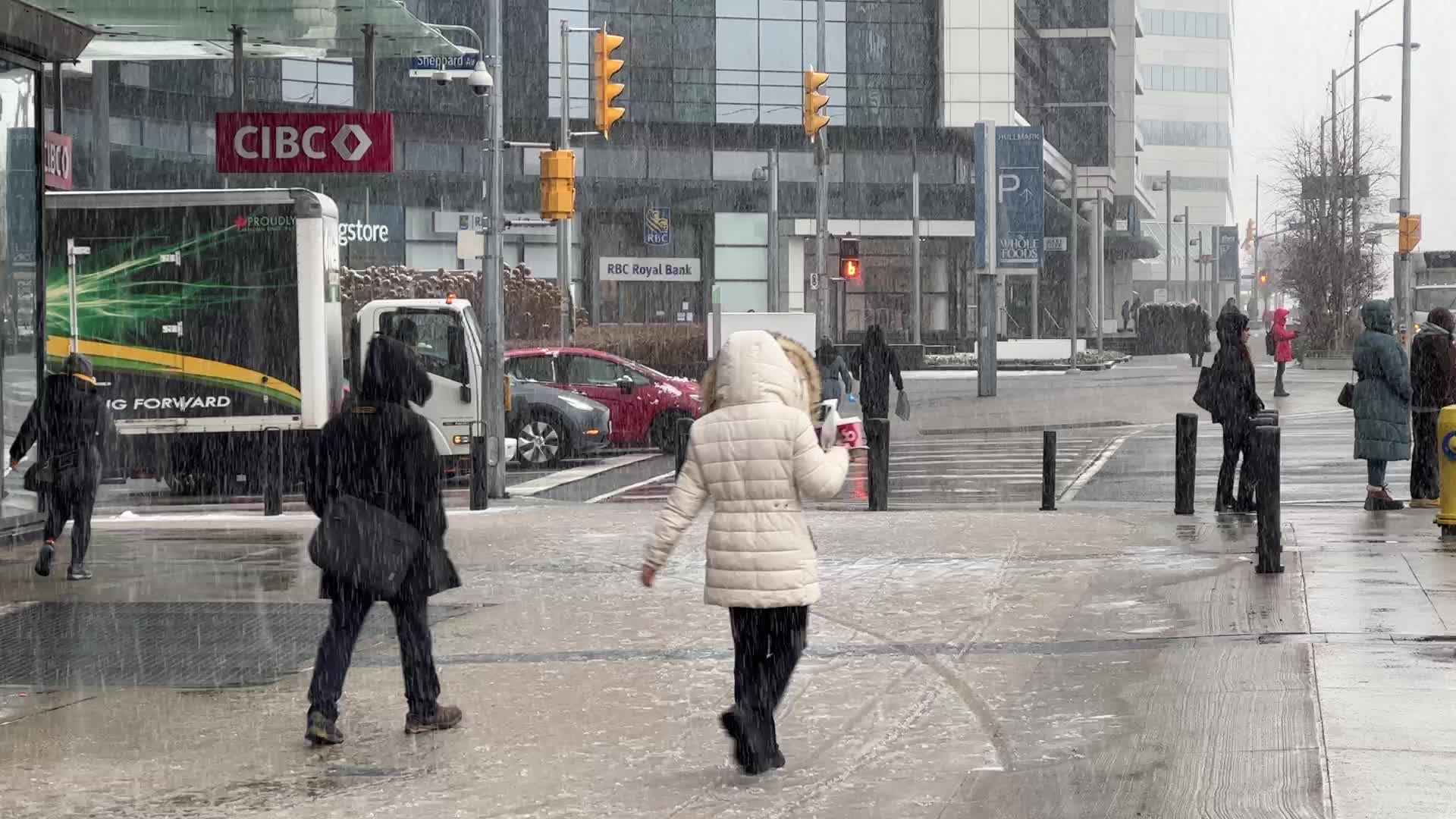 Snow flurries in Toronto, Canada