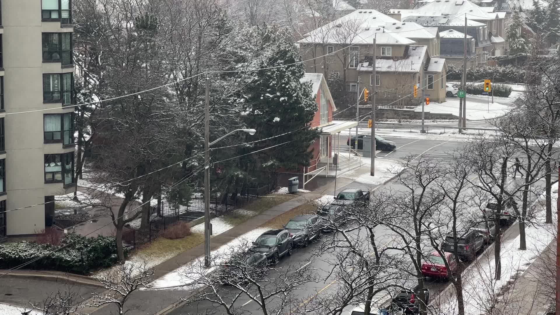 Snow flurries in Toronto, Canada