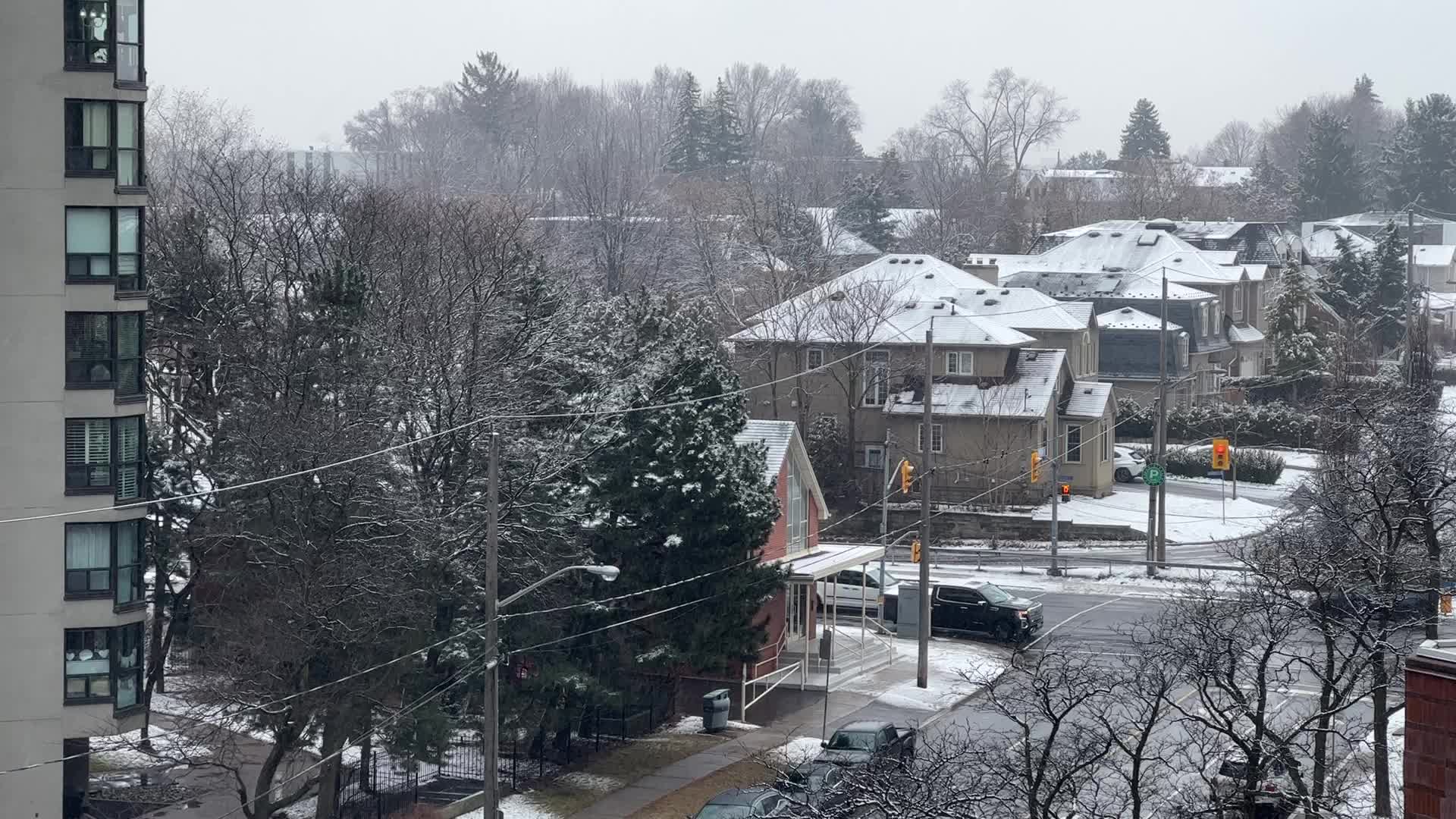 Snow flurries in Toronto, Canada