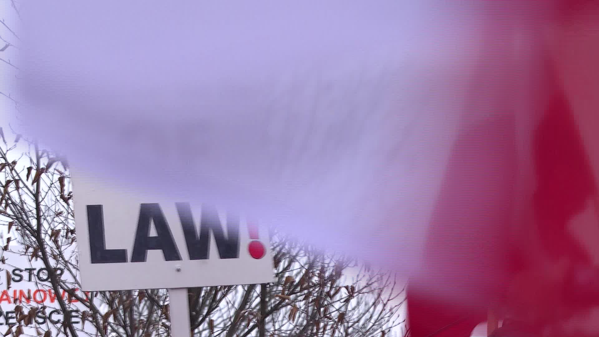 Mass protest outside parliament building in Warsaw amid Poland's change of power