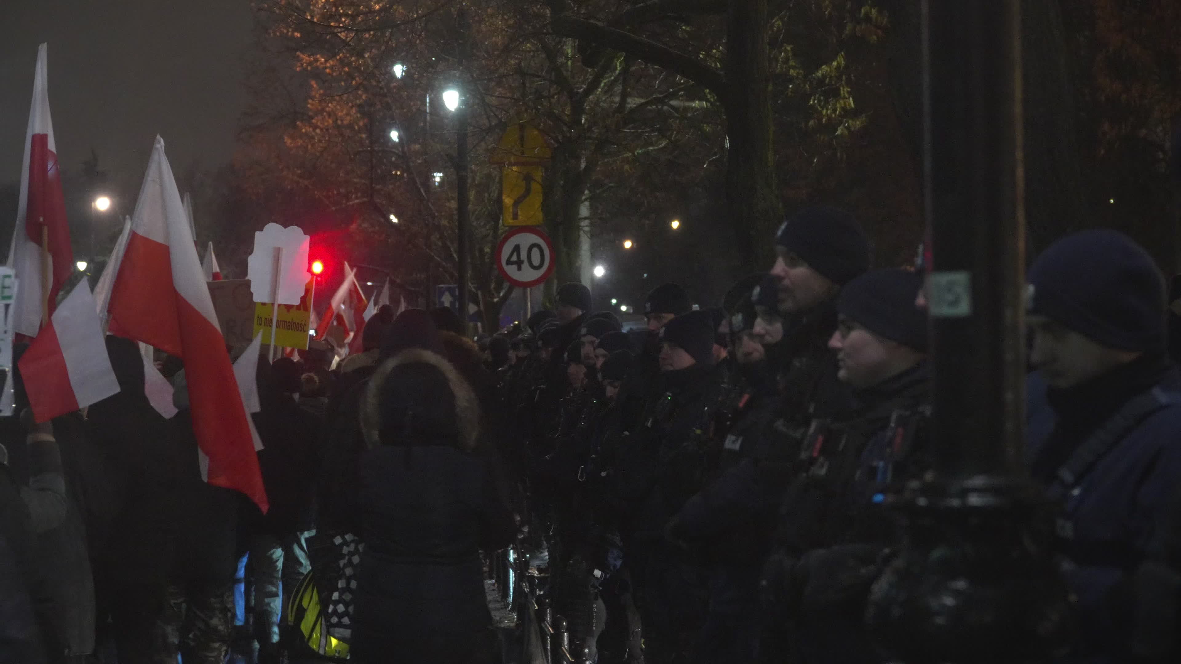 Tens of thousands march in protest of imprisoned politicians in Warsaw