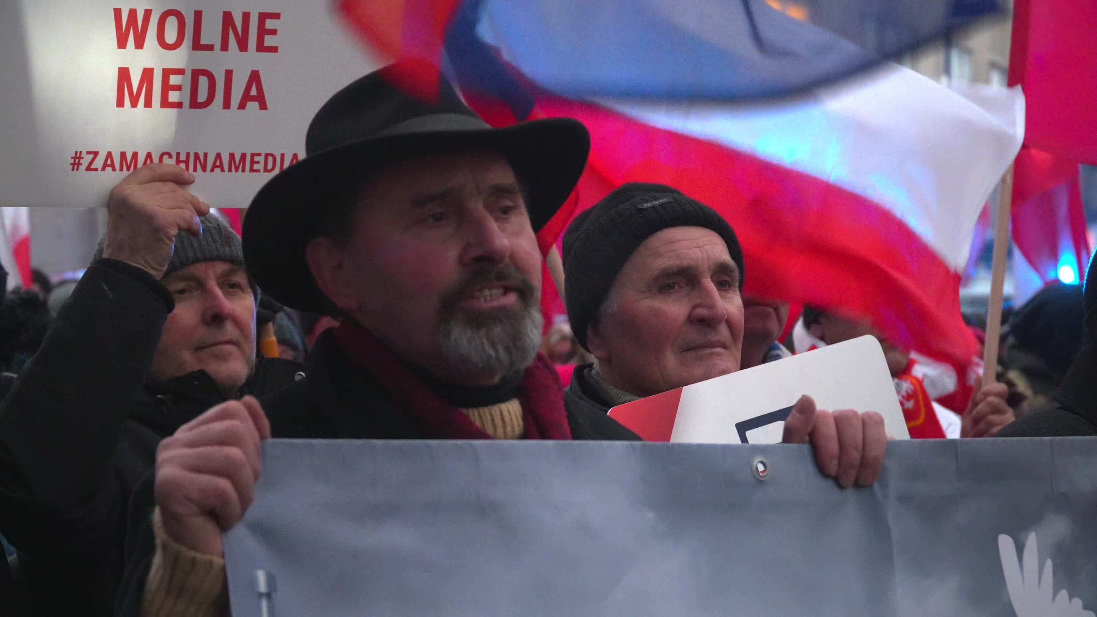 Tens of thousands march in protest of imprisoned politicians in Warsaw