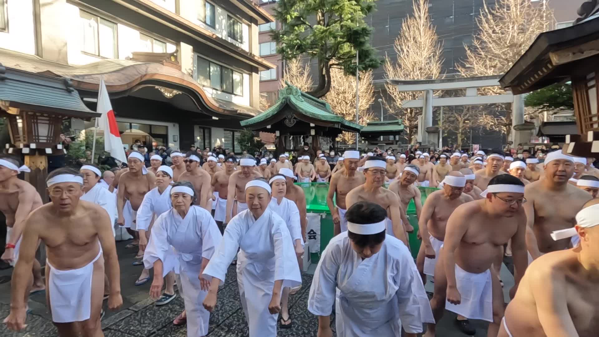 Midwinter Ice Water Bathing Ceremony in Tokyo