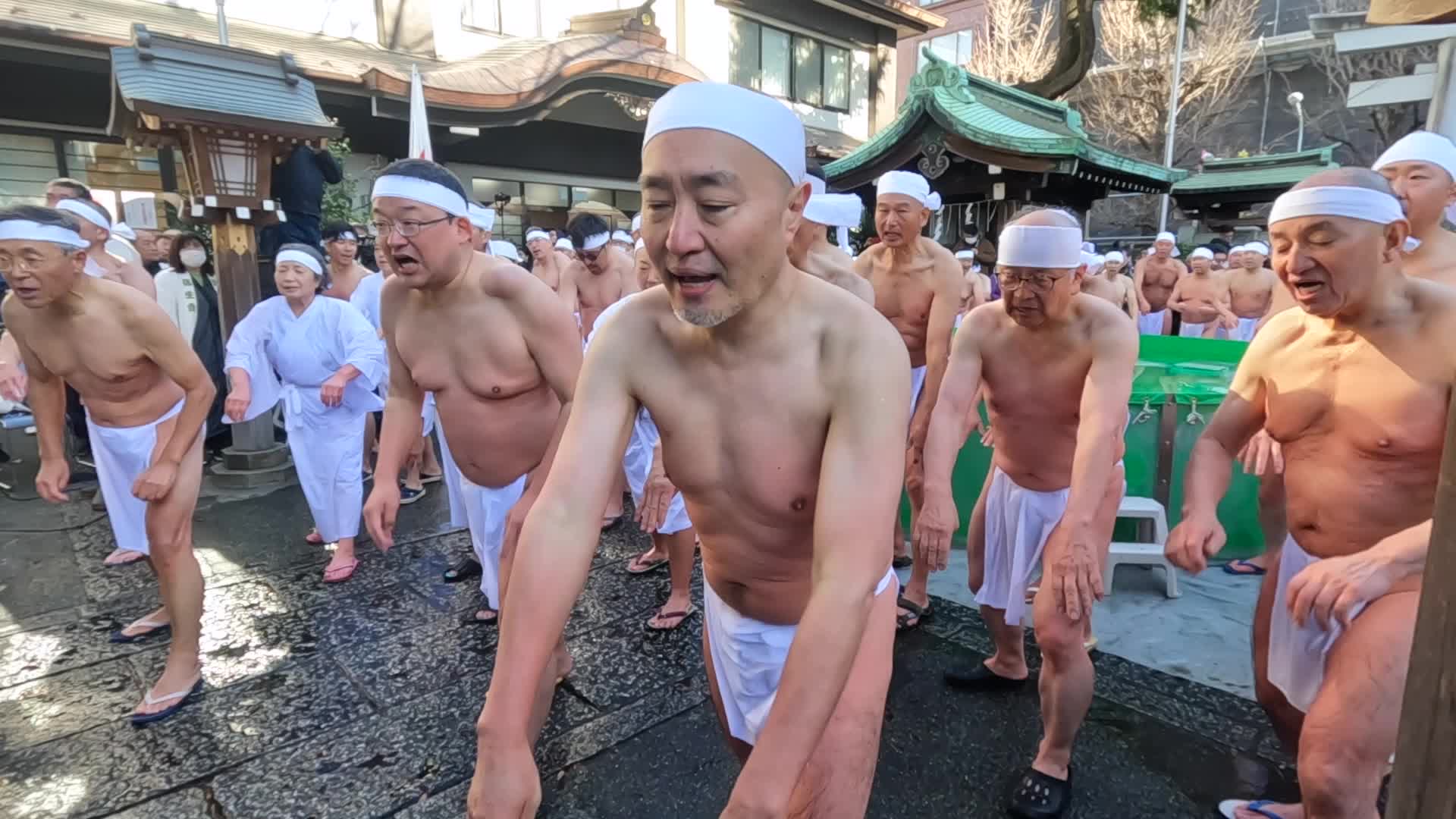 Midwinter Ice Water Bathing Ceremony in Tokyo