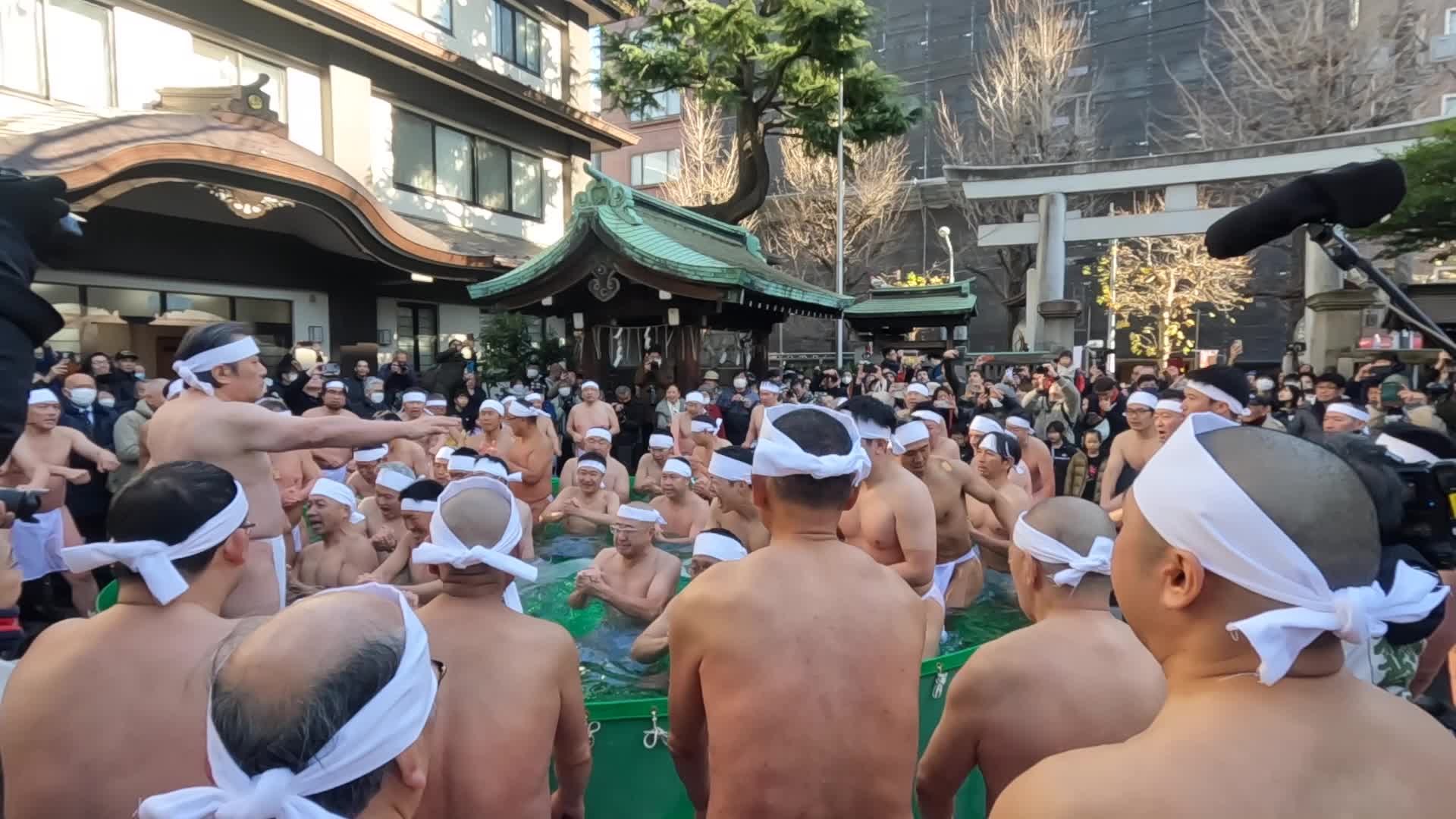 Midwinter Ice Water Bathing Ceremony in Tokyo