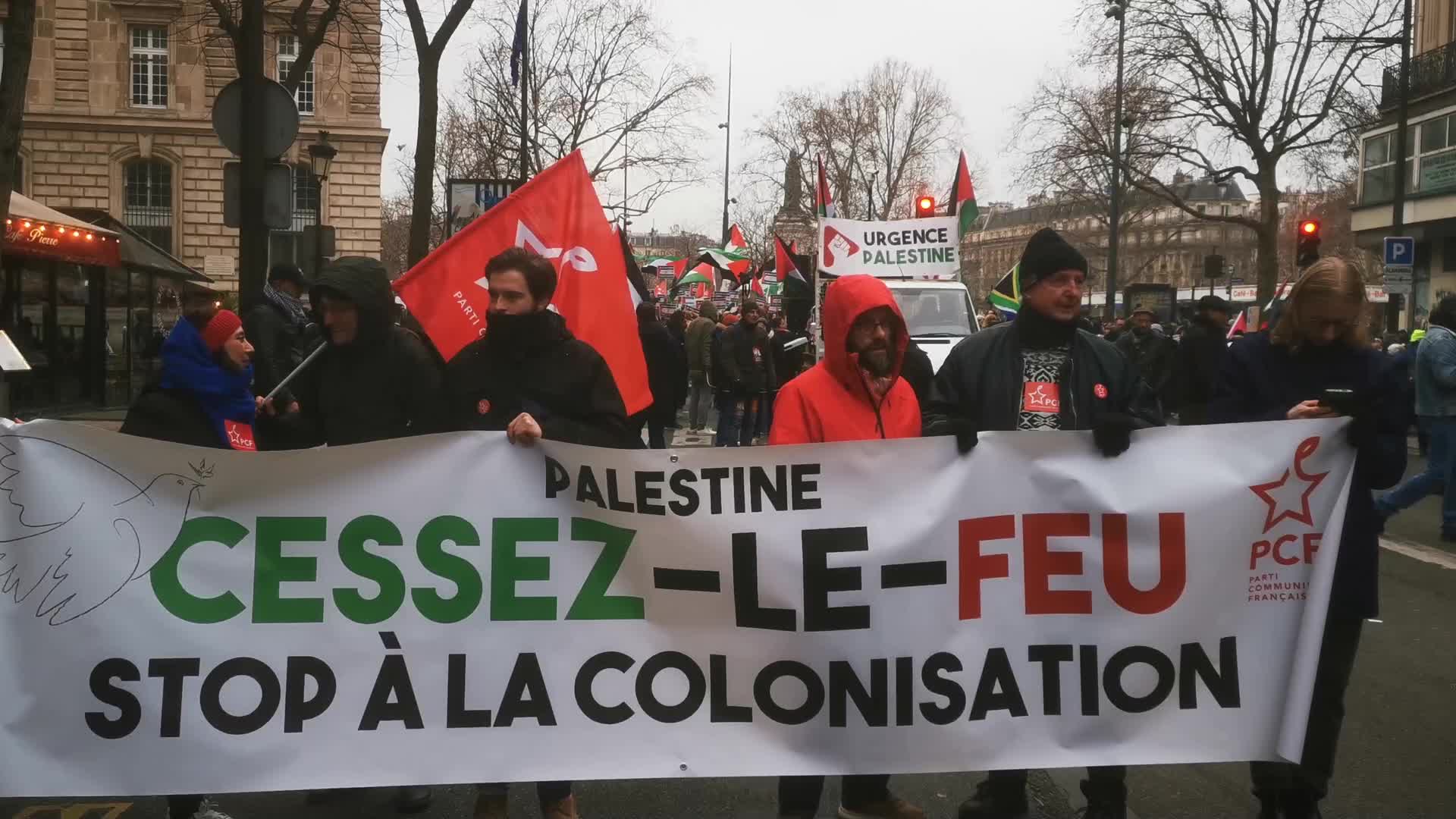 Demonstration in Paris for a Ceasefire in Gaza Palestine