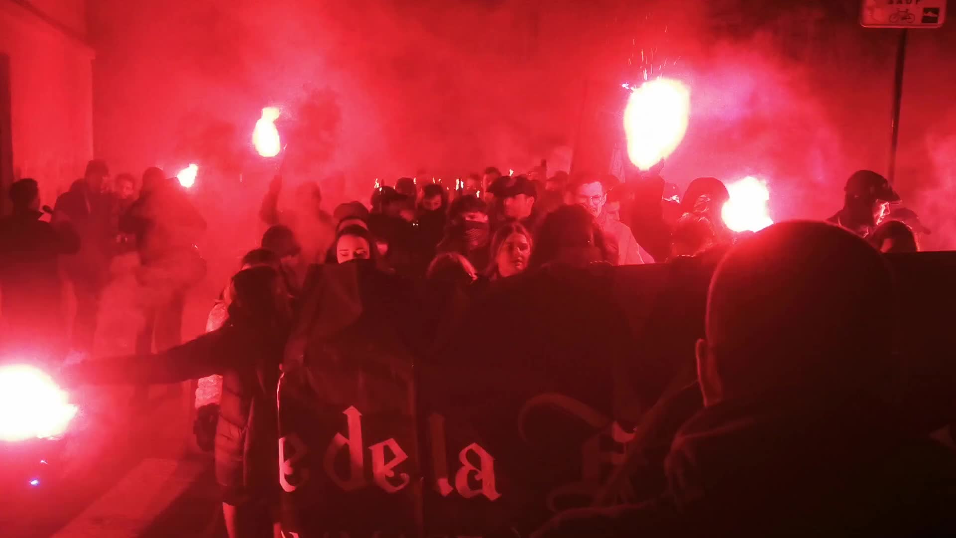 The torchlight march of Paris Fierte , an identitarian far-right association in Paris