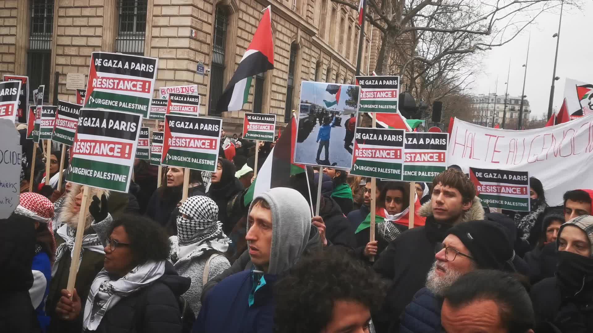 Demonstration in Paris for a Ceasefire in Gaza Palestine