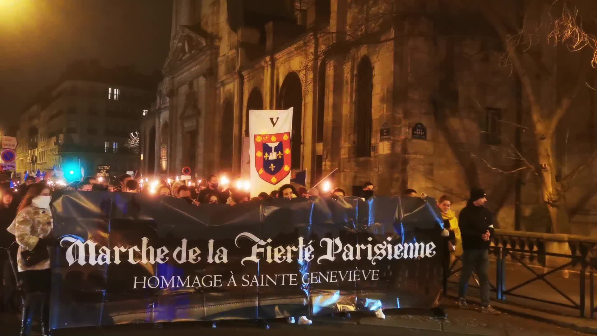 The torchlight march of Paris Fierte , an identitarian far-right association in Paris