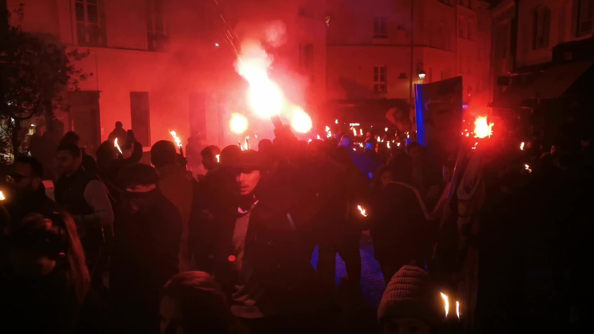 The torchlight march of Paris Fierte , an identitarian far-right association in Paris