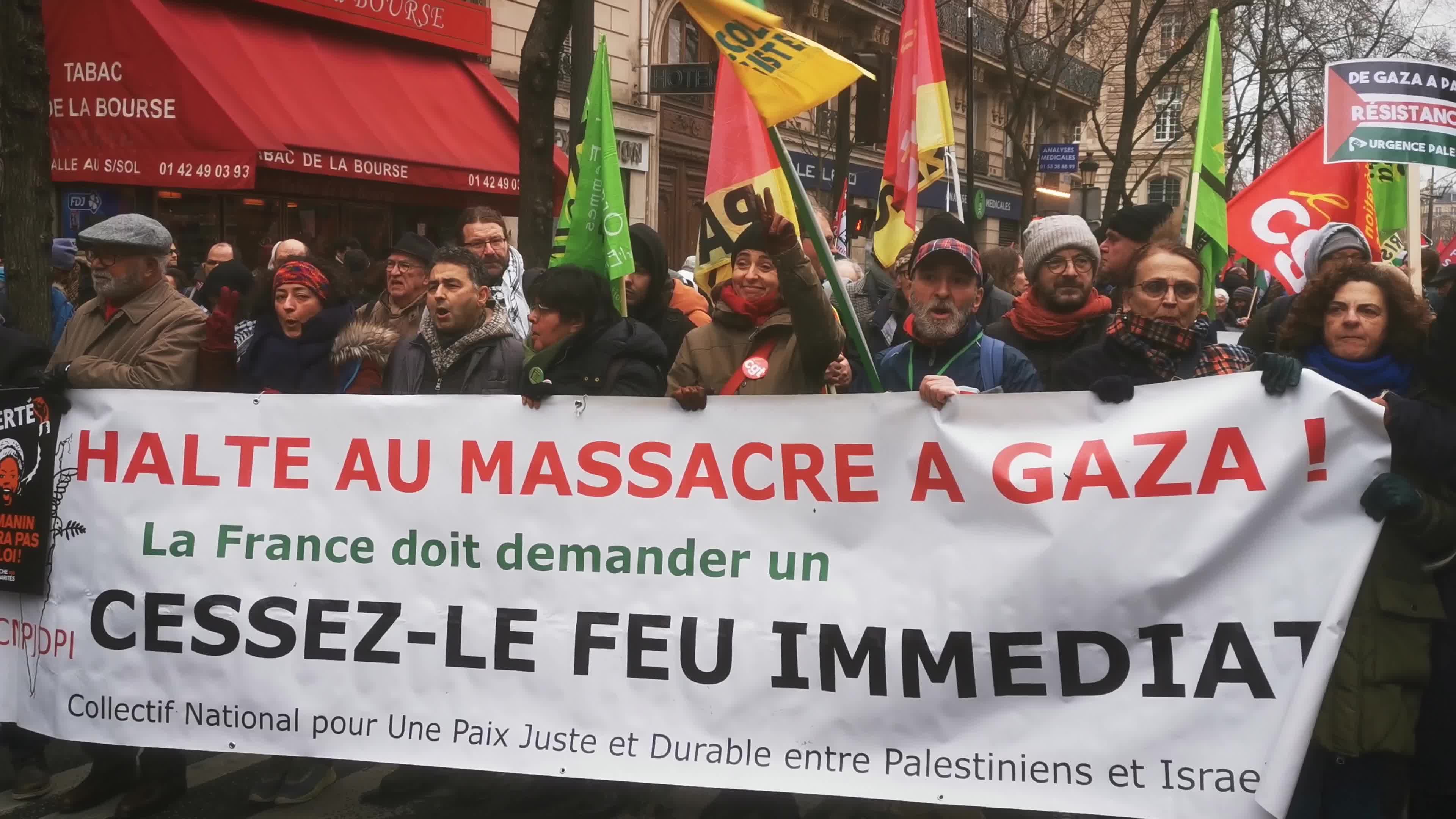 Demonstration in Paris for a Ceasefire in Gaza Palestine