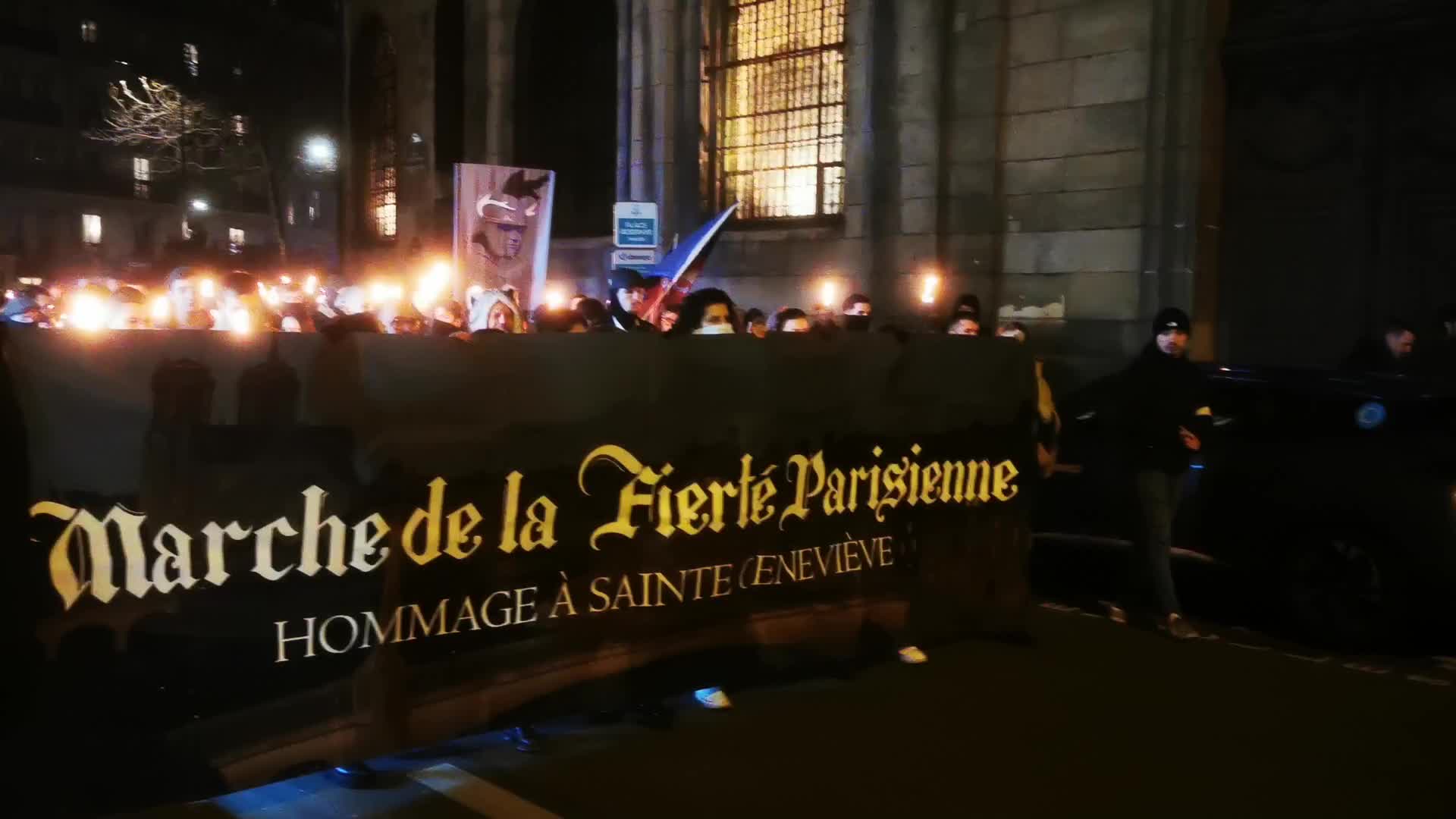 The torchlight march of Paris Fierte , an identitarian far-right association in Paris
