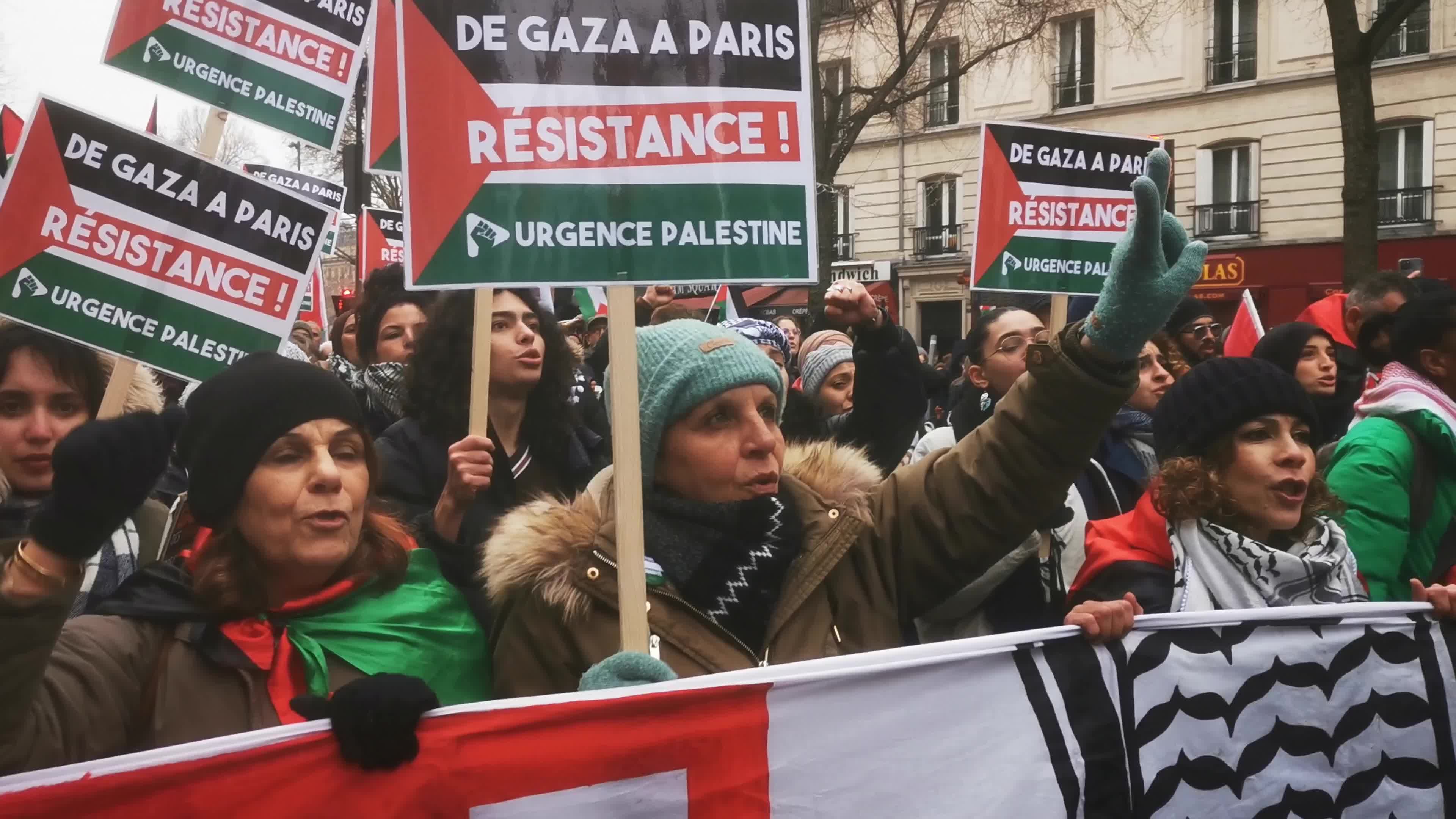 Demonstration in Paris for a Ceasefire in Gaza Palestine