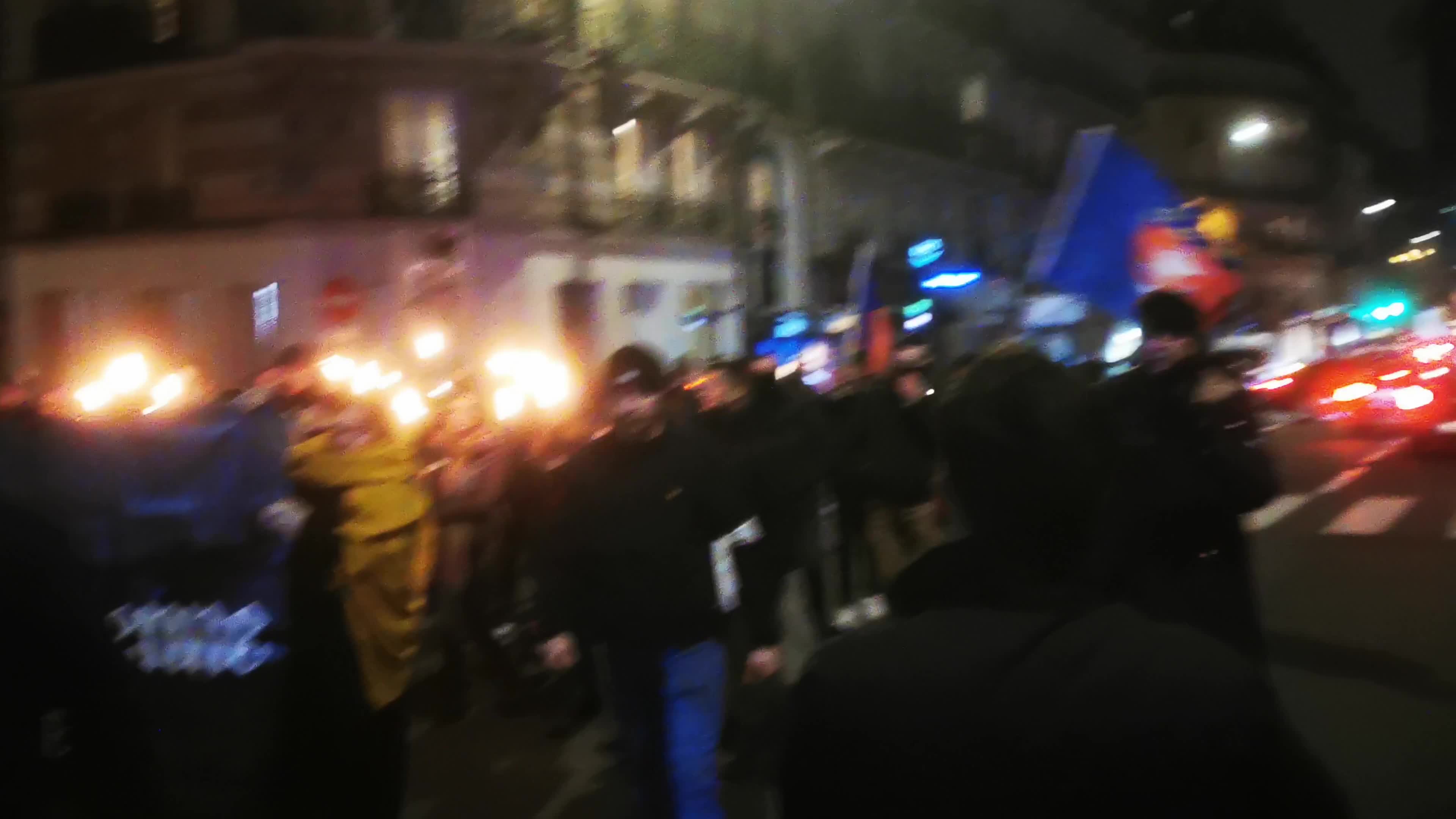 The torchlight march of Paris Fierte , an identitarian far-right association in Paris