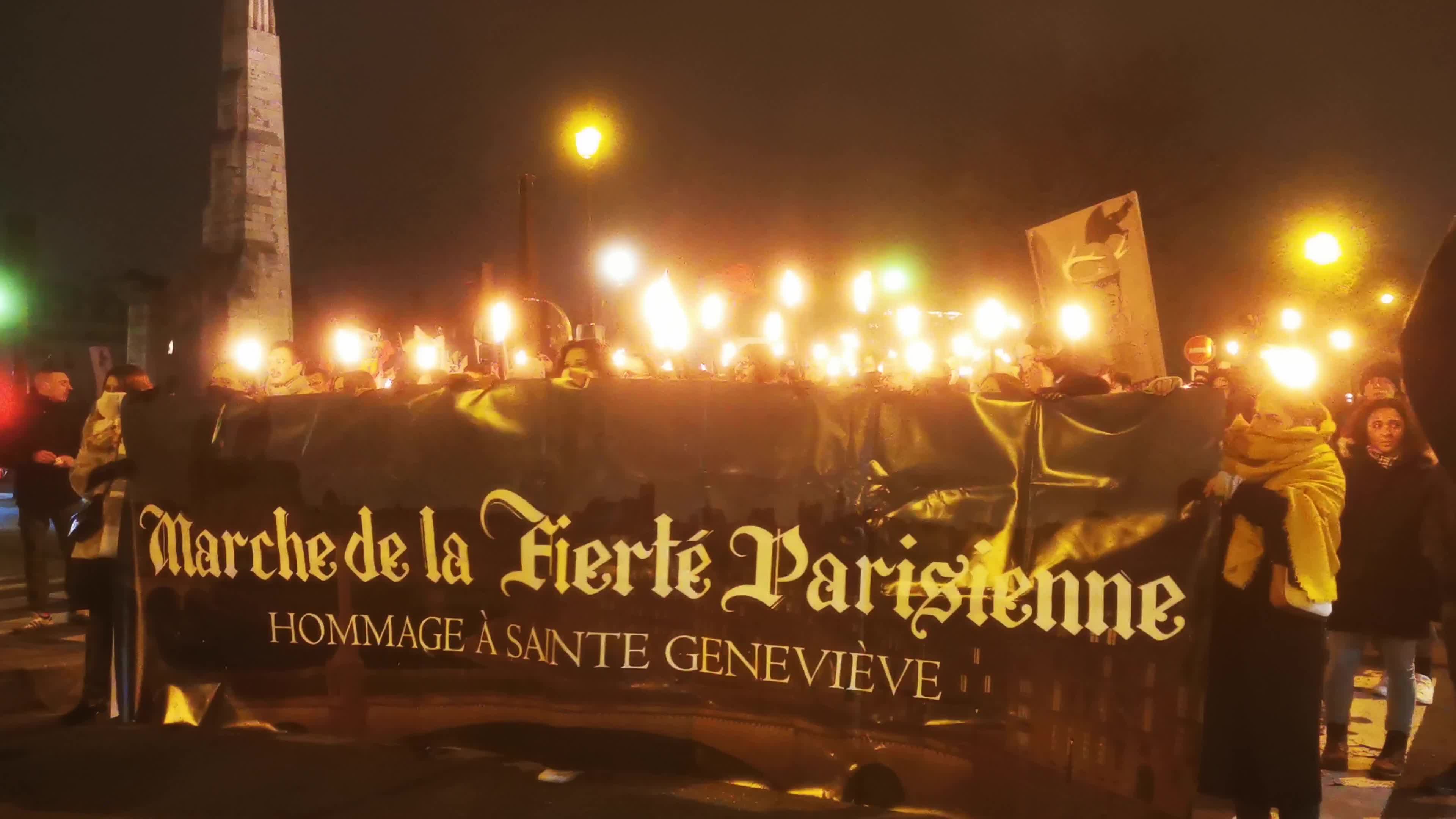 The torchlight march of Paris Fierte , an identitarian far-right association in Paris