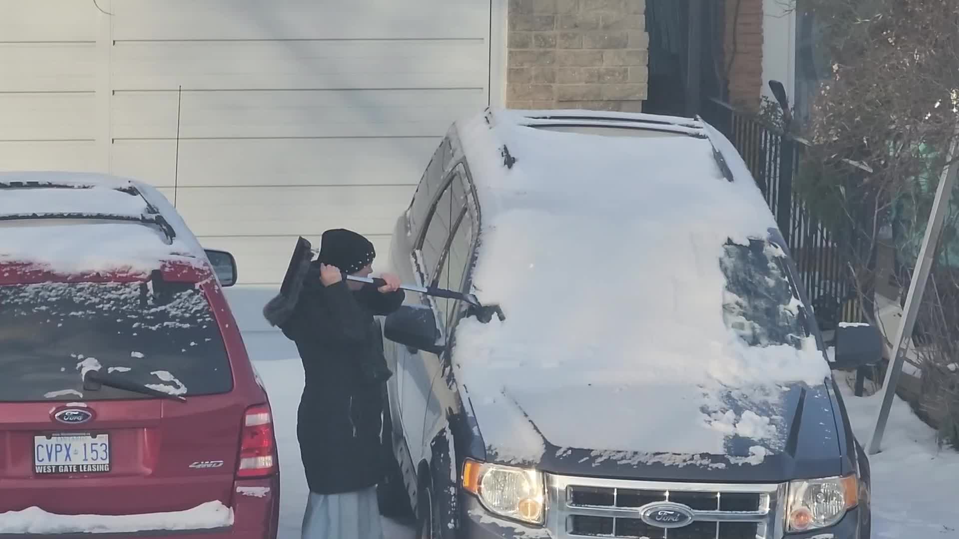 Bone-chilling cold temperatures in Toronto, Canada