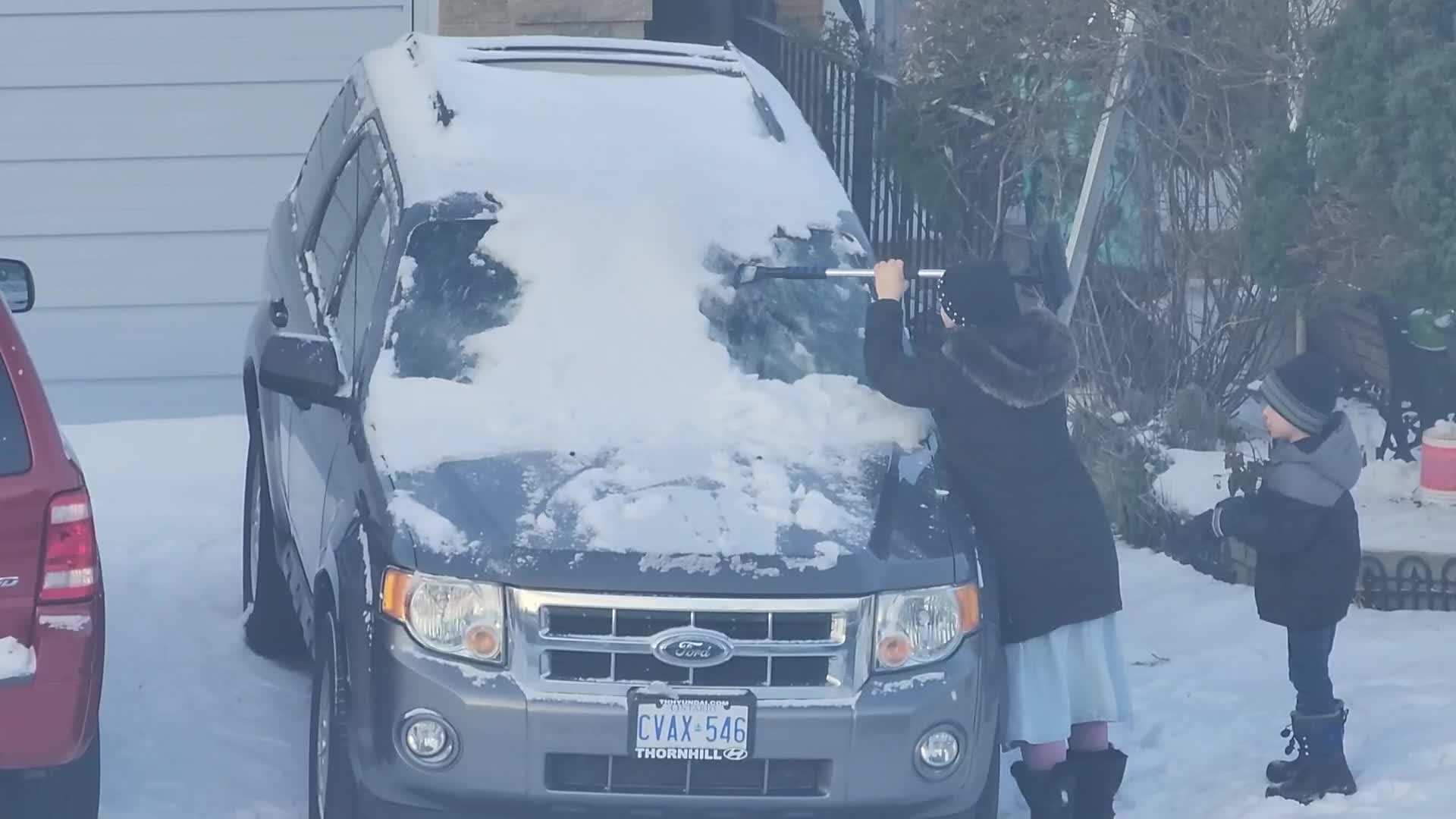 Bone-chilling cold temperatures in Toronto, Canada