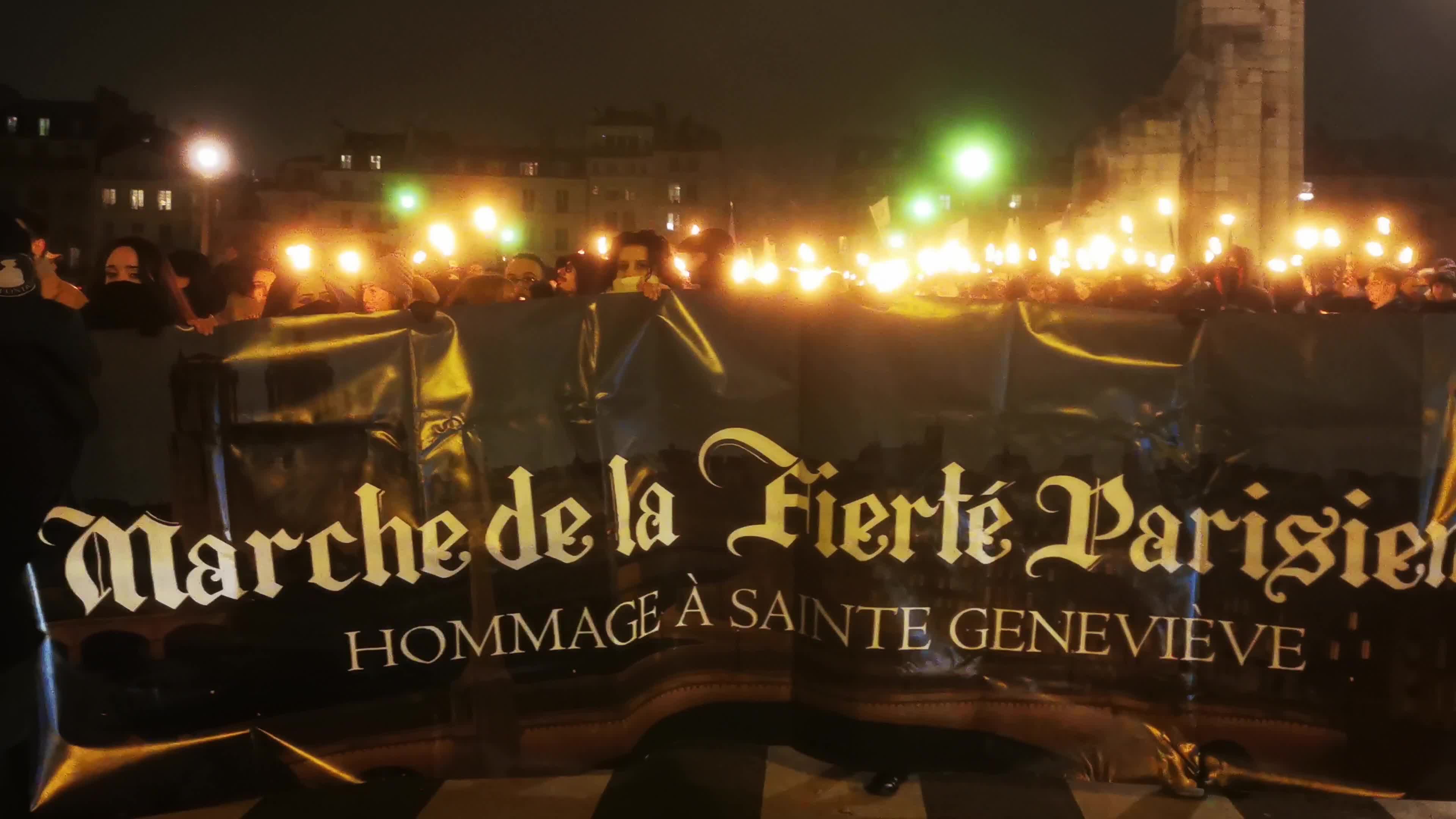 The torchlight march of Paris Fierte , an identitarian far-right association in Paris