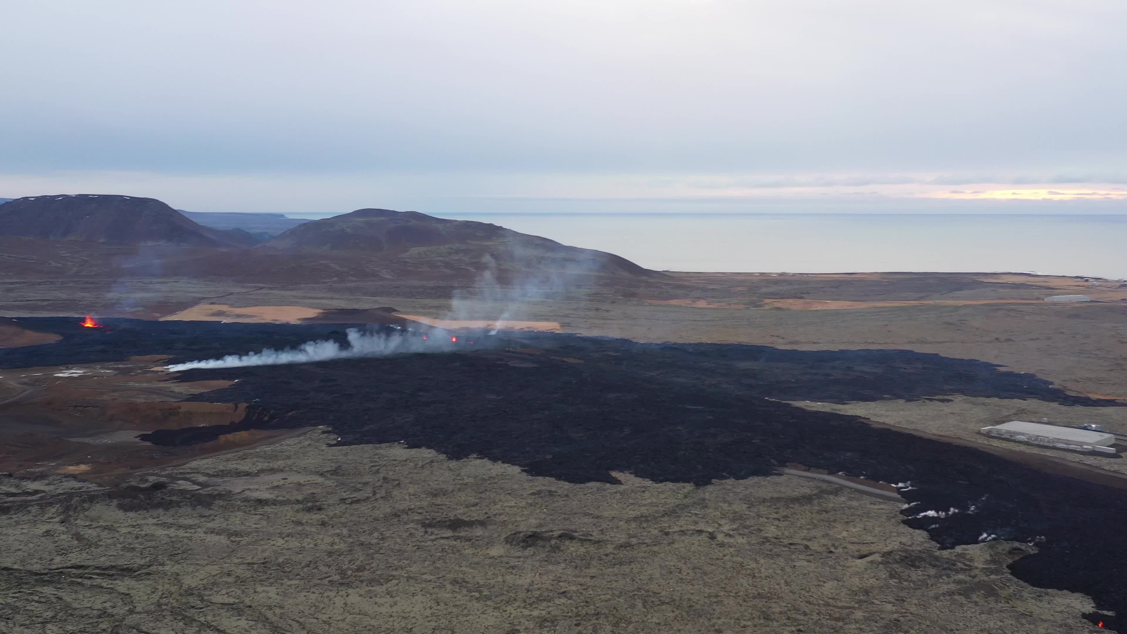 New Volcanic Eruption Started On The Reykjanes Peninsula - Drone View