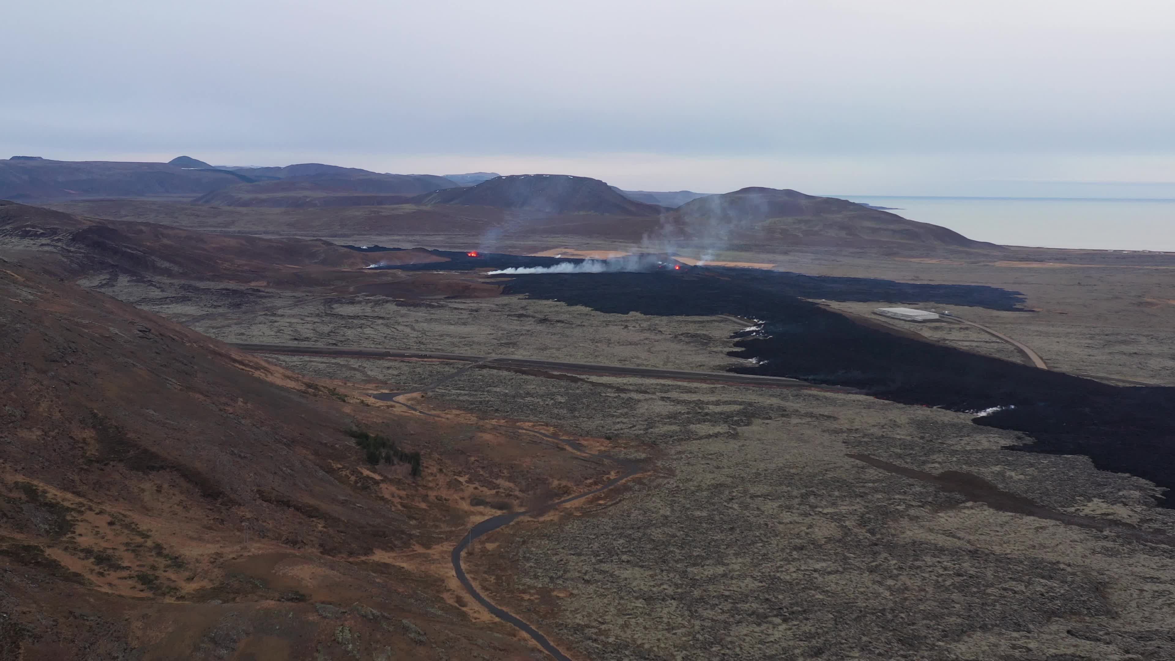 New Volcanic Eruption Started On The Reykjanes Peninsula - Drone View