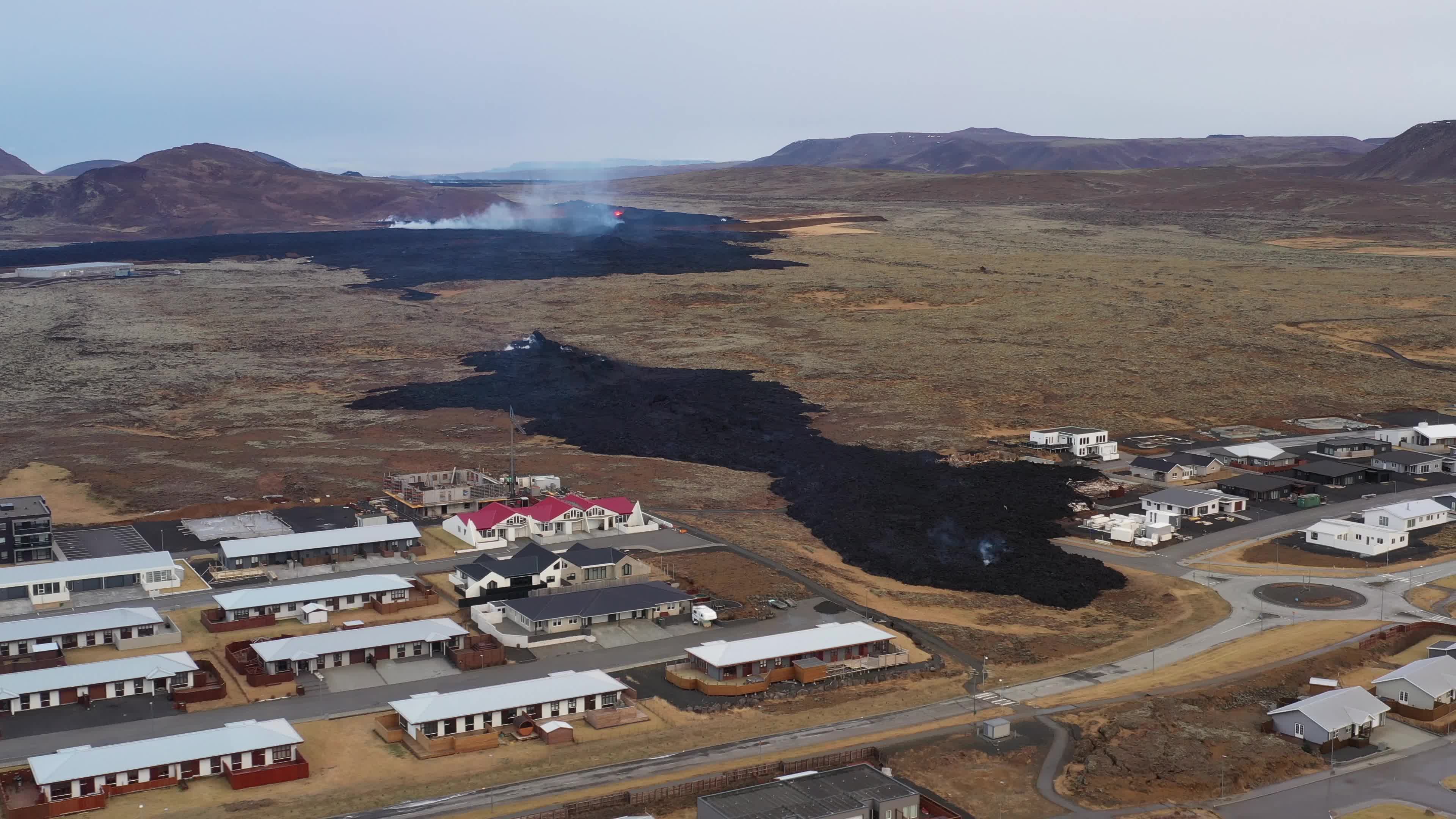 New Volcanic Eruption Started On The Reykjanes Peninsula - Drone View