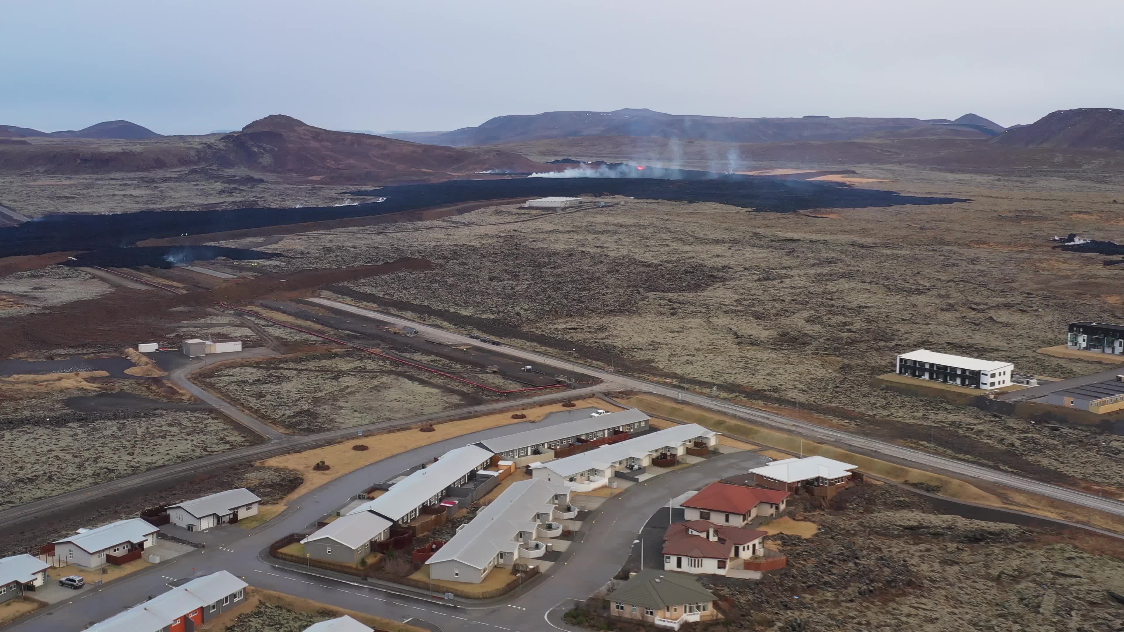 New Volcanic Eruption Started On The Reykjanes Peninsula - Drone View