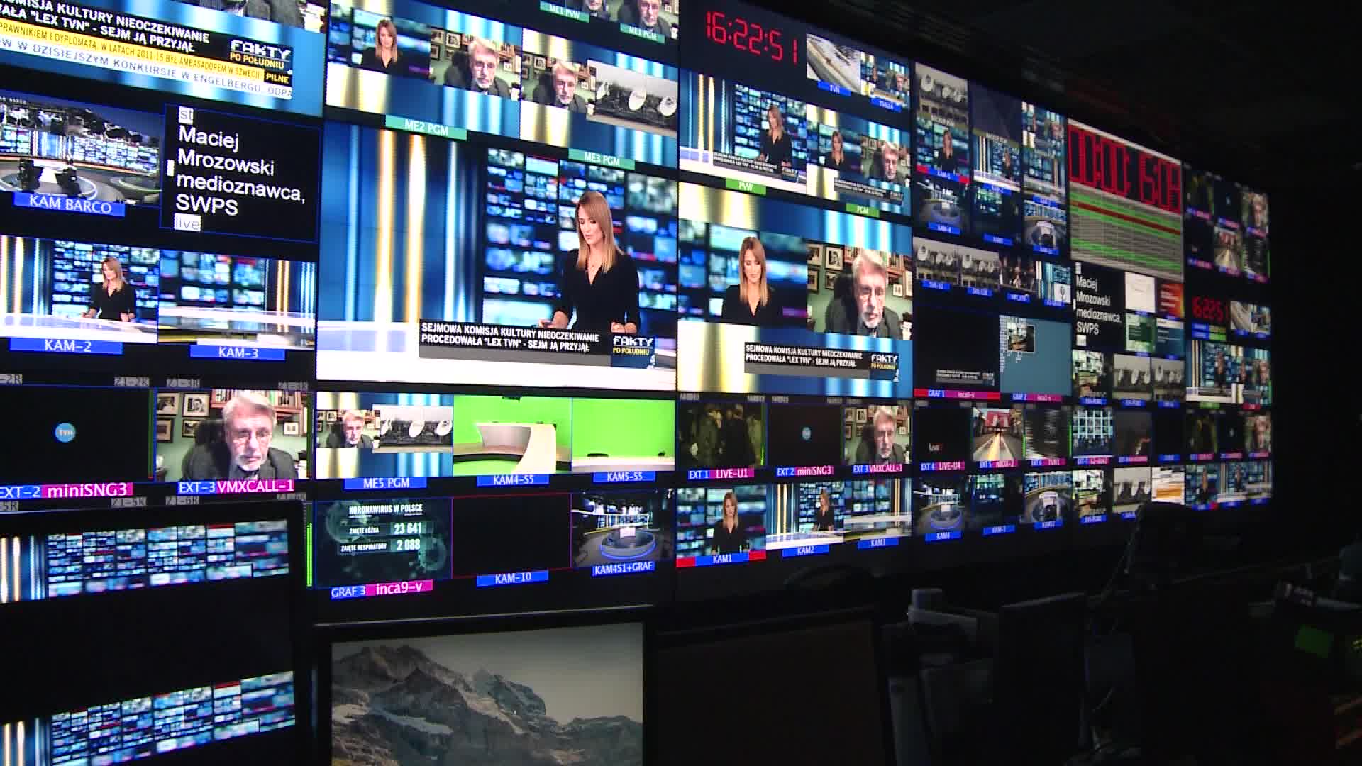 TV studio and control room