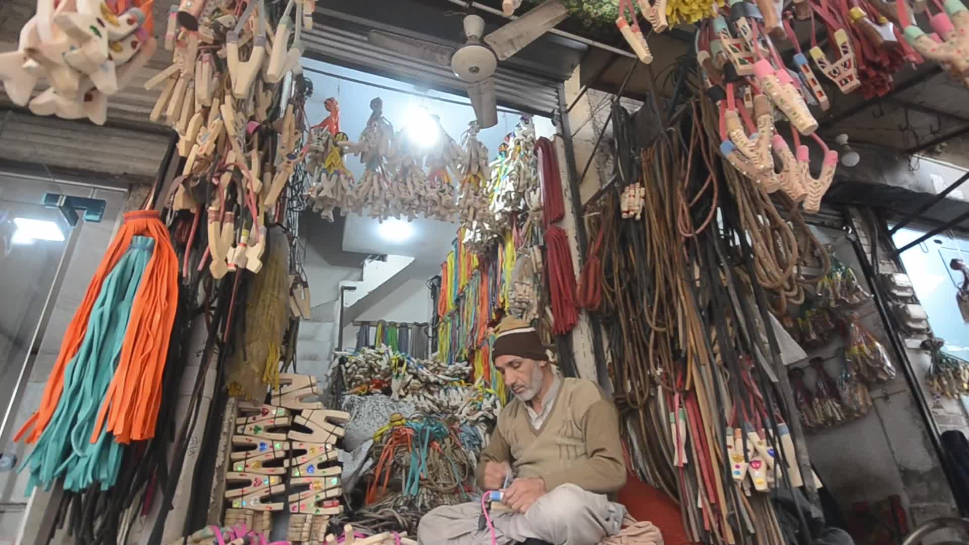 Slingshot on sale at market in Peshawar 