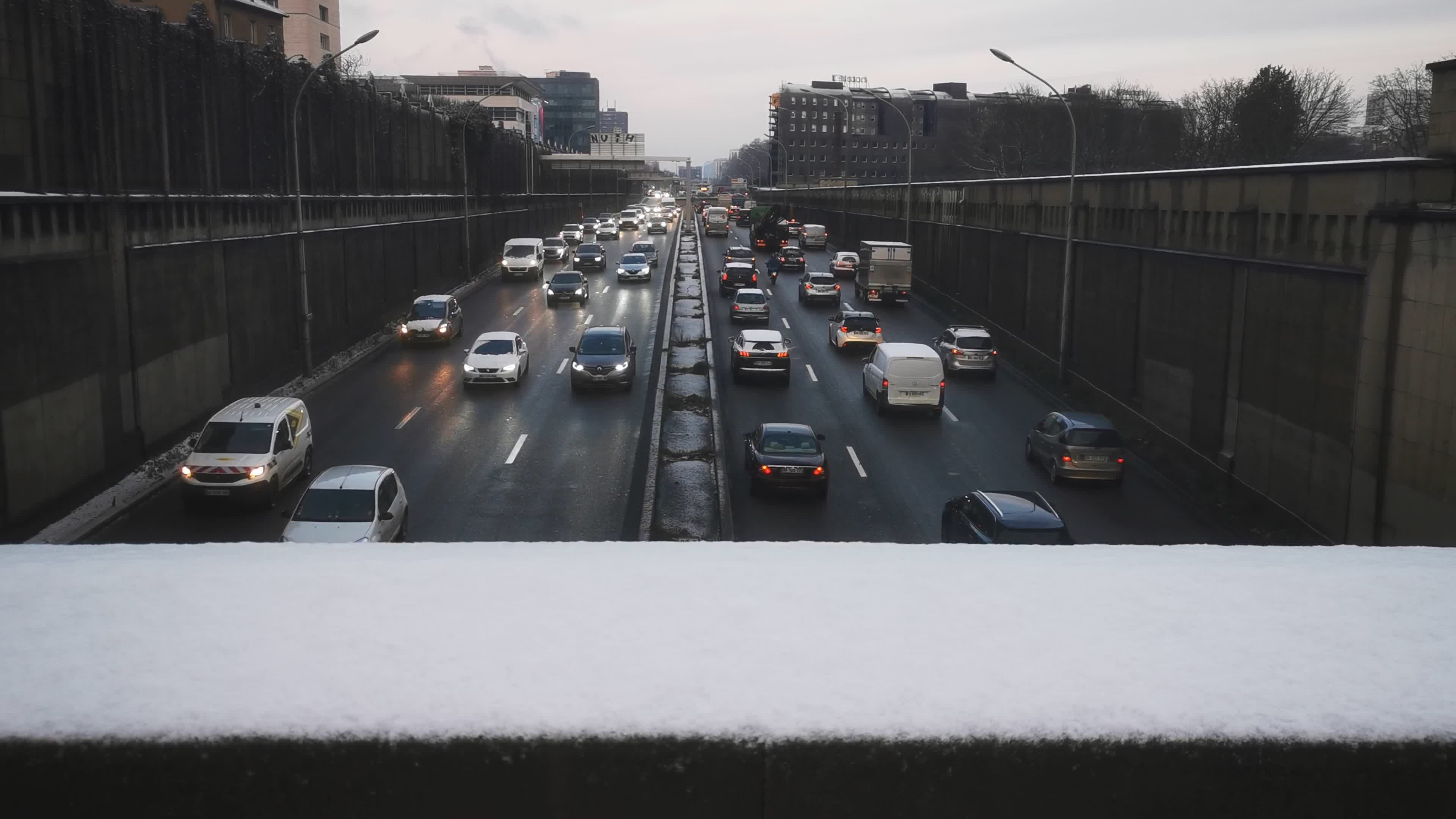 Snow in Paris, France