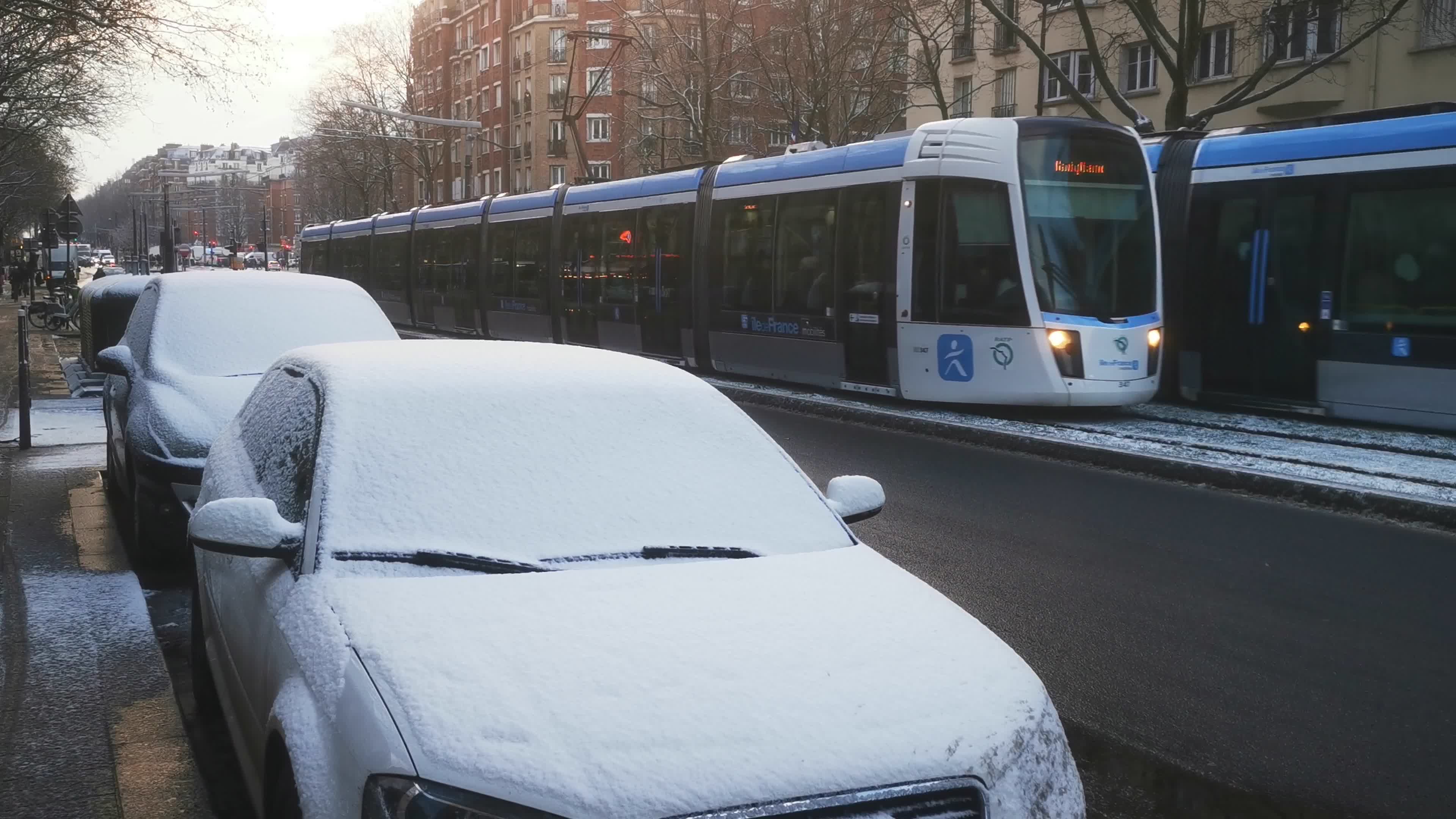 Snow in Paris, France