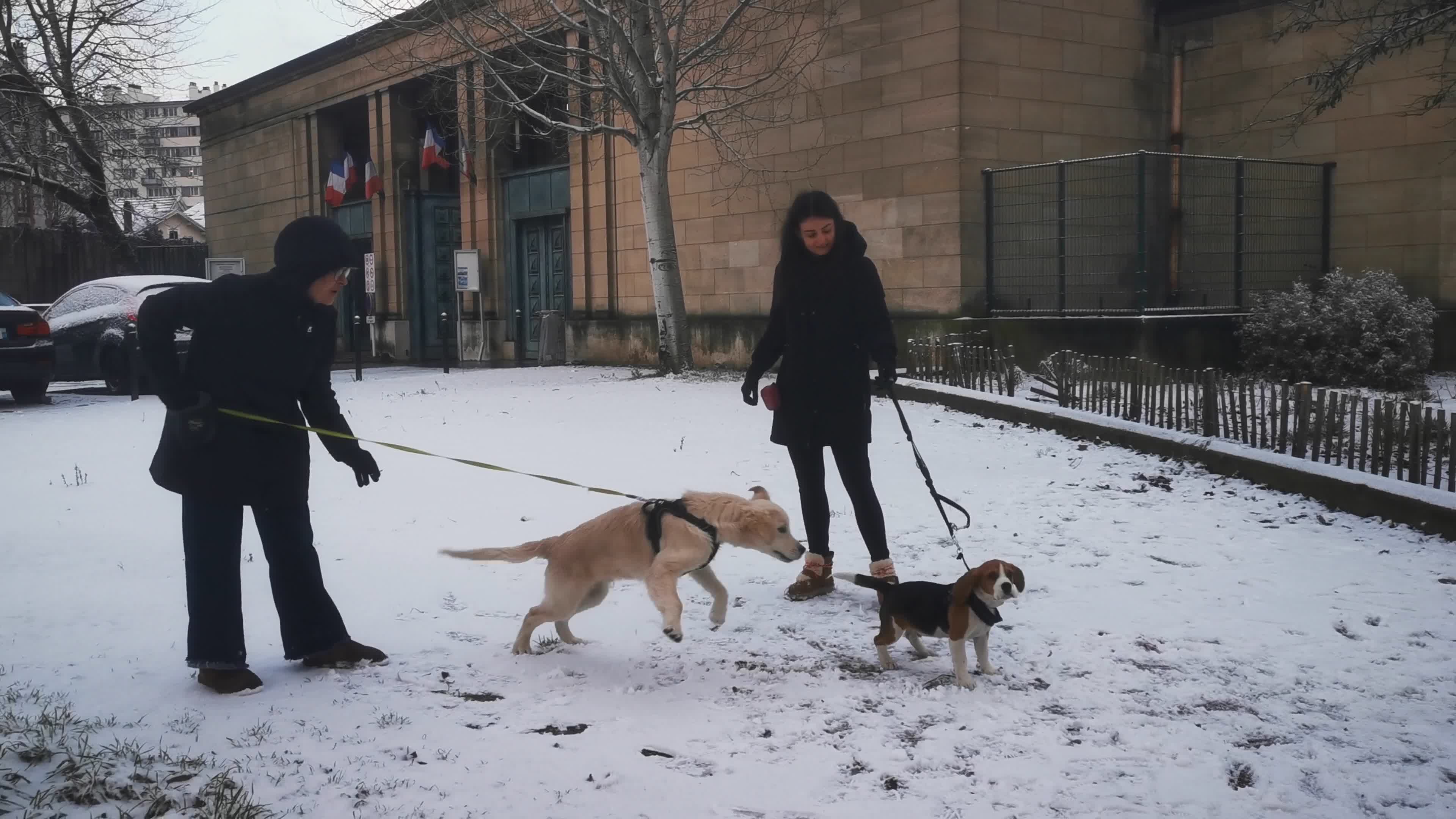 Snow in Paris, France