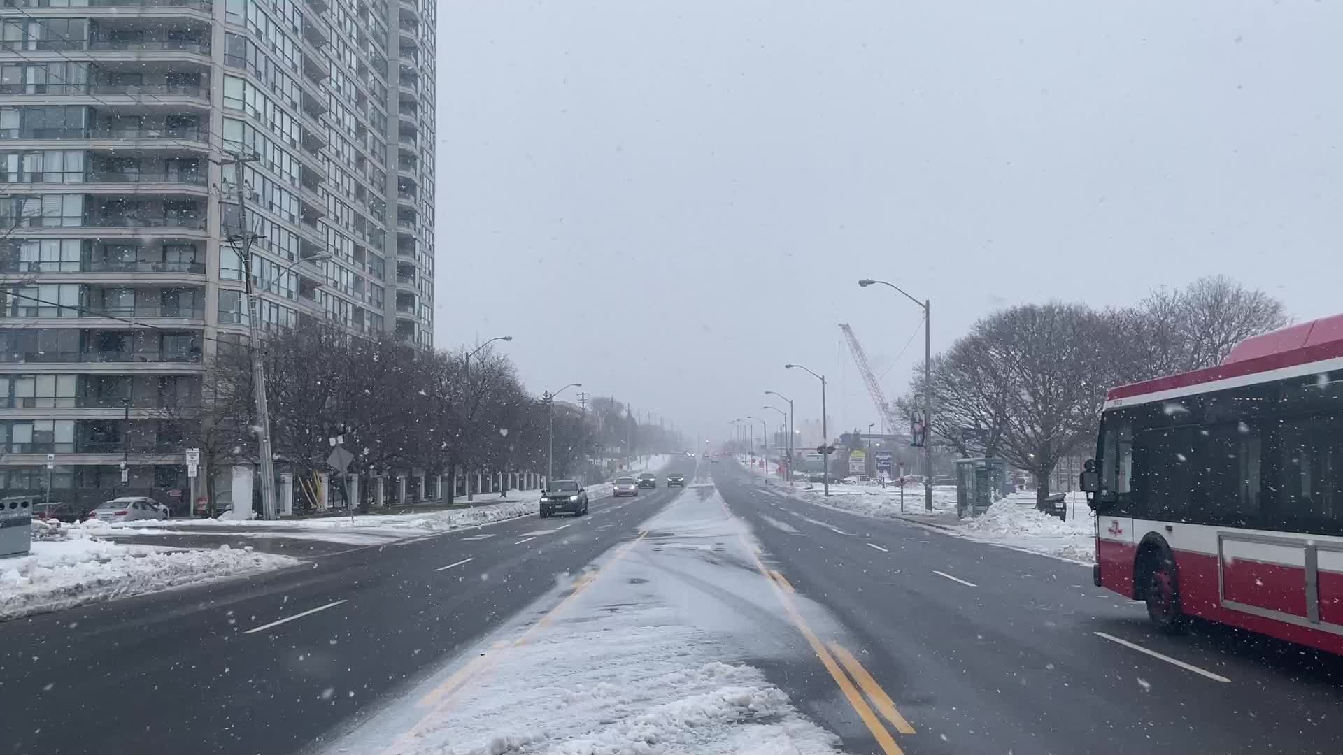 Snowfall in Toronto, Canada