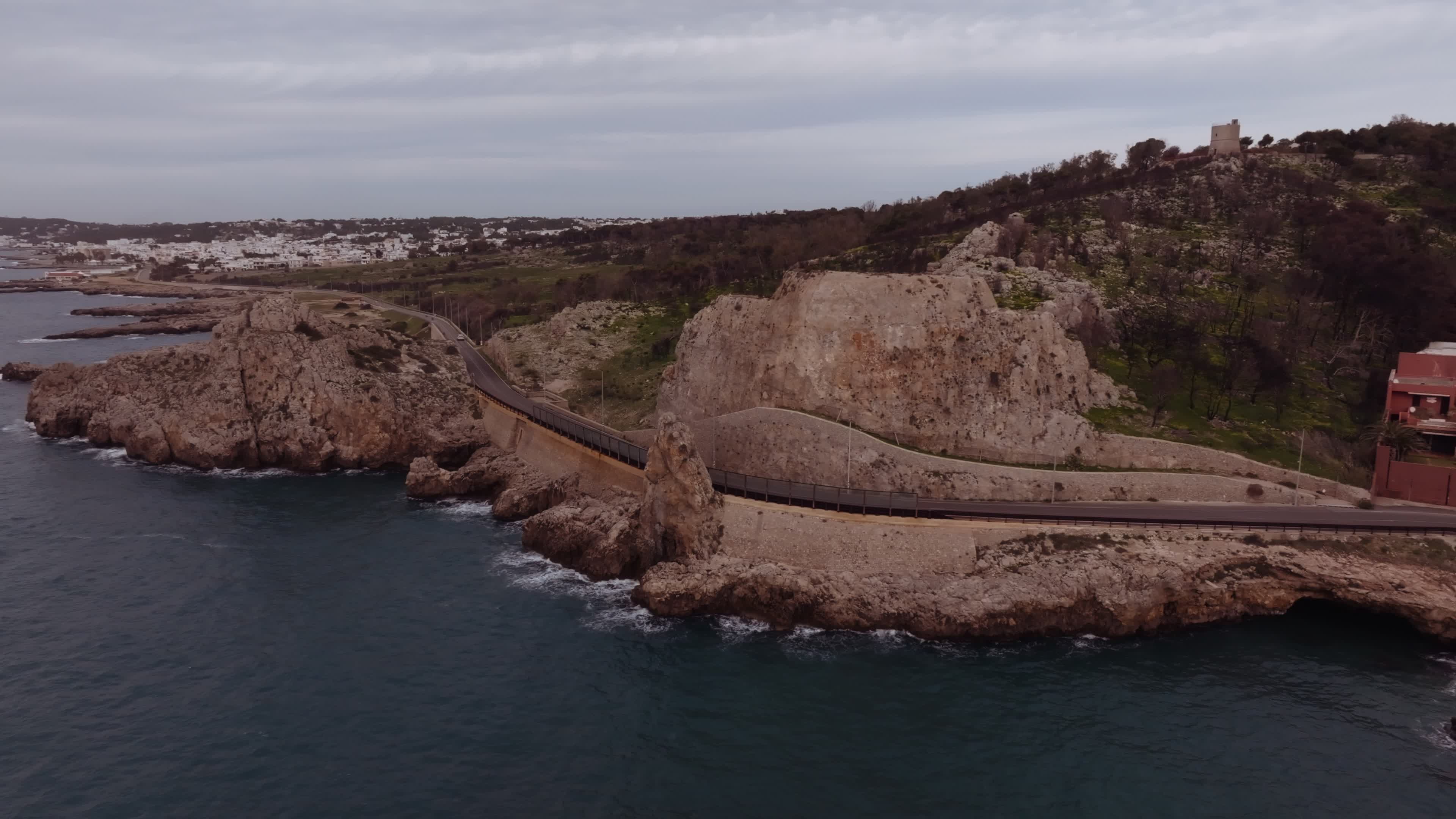 Drone View of the Split Mountain (Montagna Spaccata) in Santa Maria al Bagno