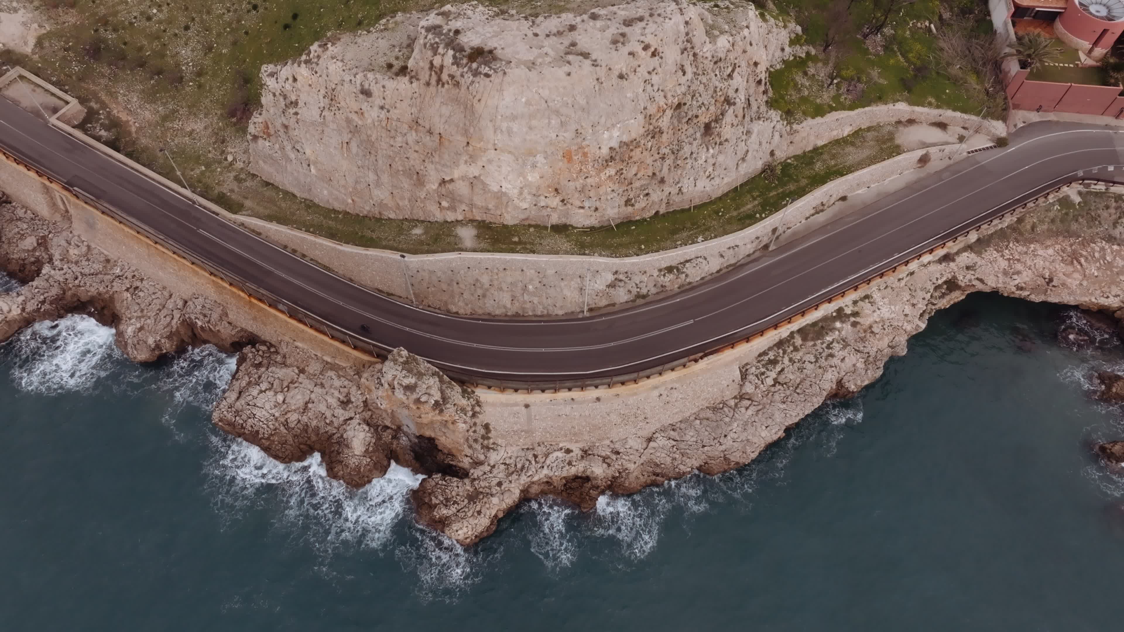 Drone View of the Split Mountain (Montagna Spaccata) in Santa Maria al Bagno