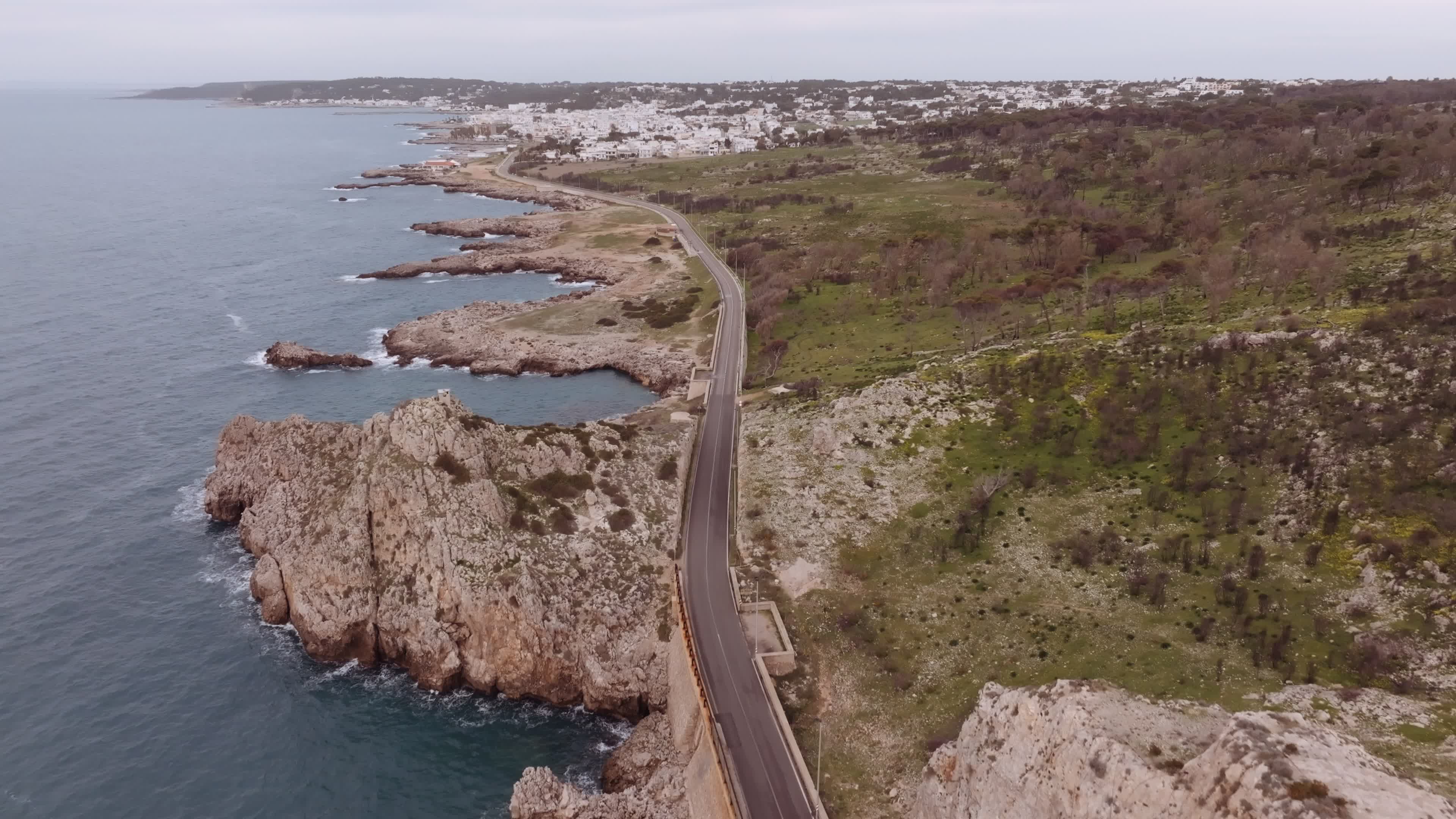 Drone View of the Split Mountain (Montagna Spaccata) in Santa Maria al Bagno